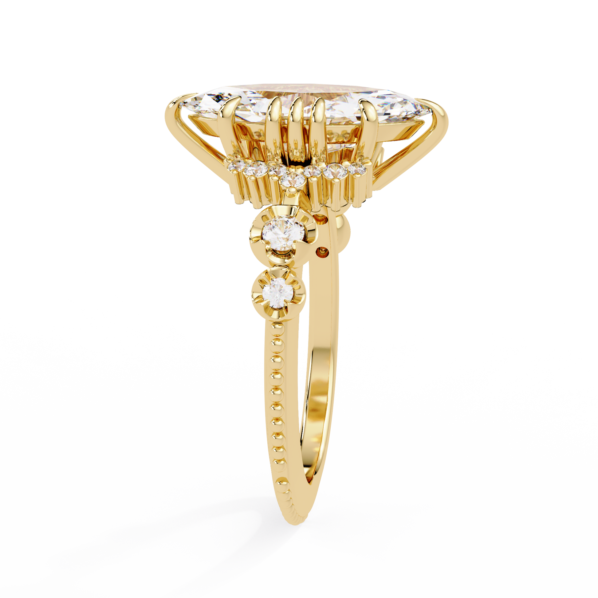 Marquise Cut Lab grow Diamond Engagement ring
