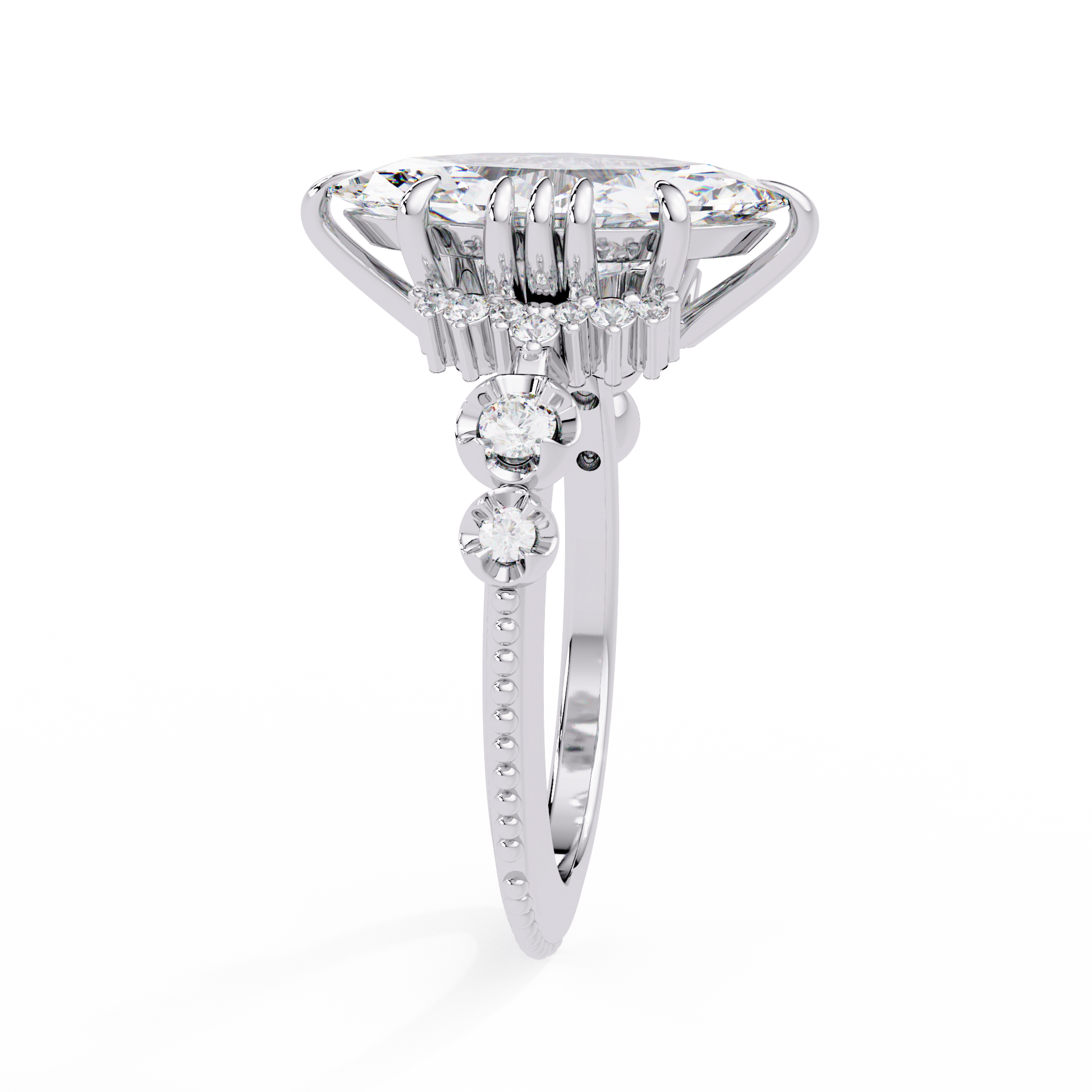 Marquise Cut Lab grow Diamond Engagement ring