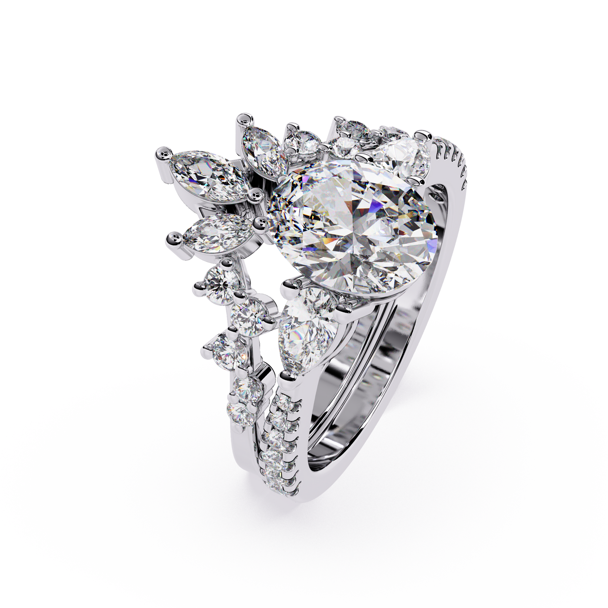 Oval Cut Lab grown Diamond Three Stone Ring