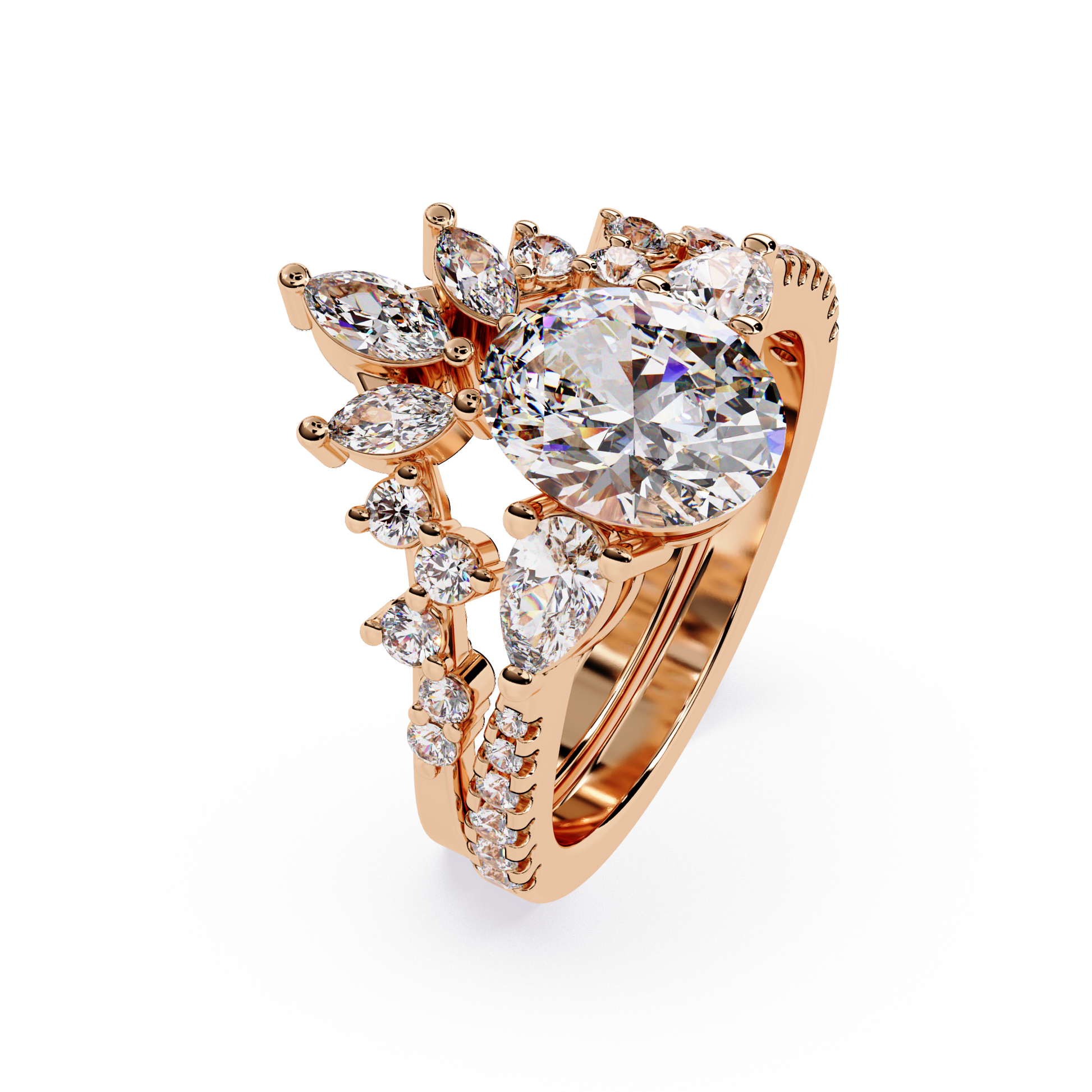 Oval Cut Lab grown Diamond Three Stone Ring