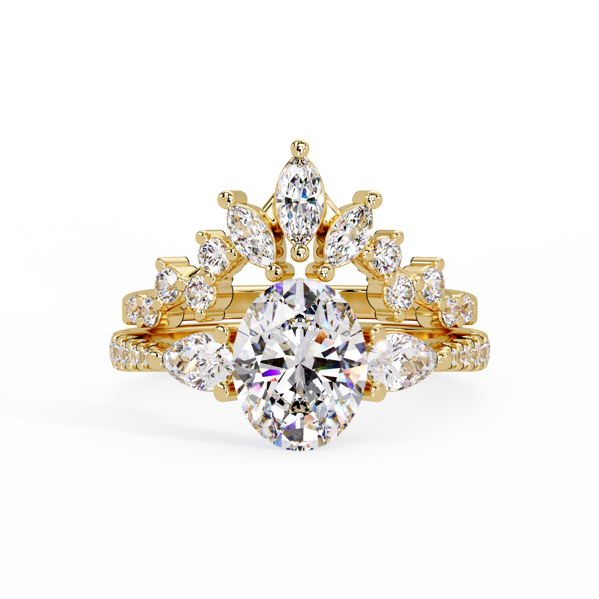Oval Cut Lab grown Diamond Three Stone Ring