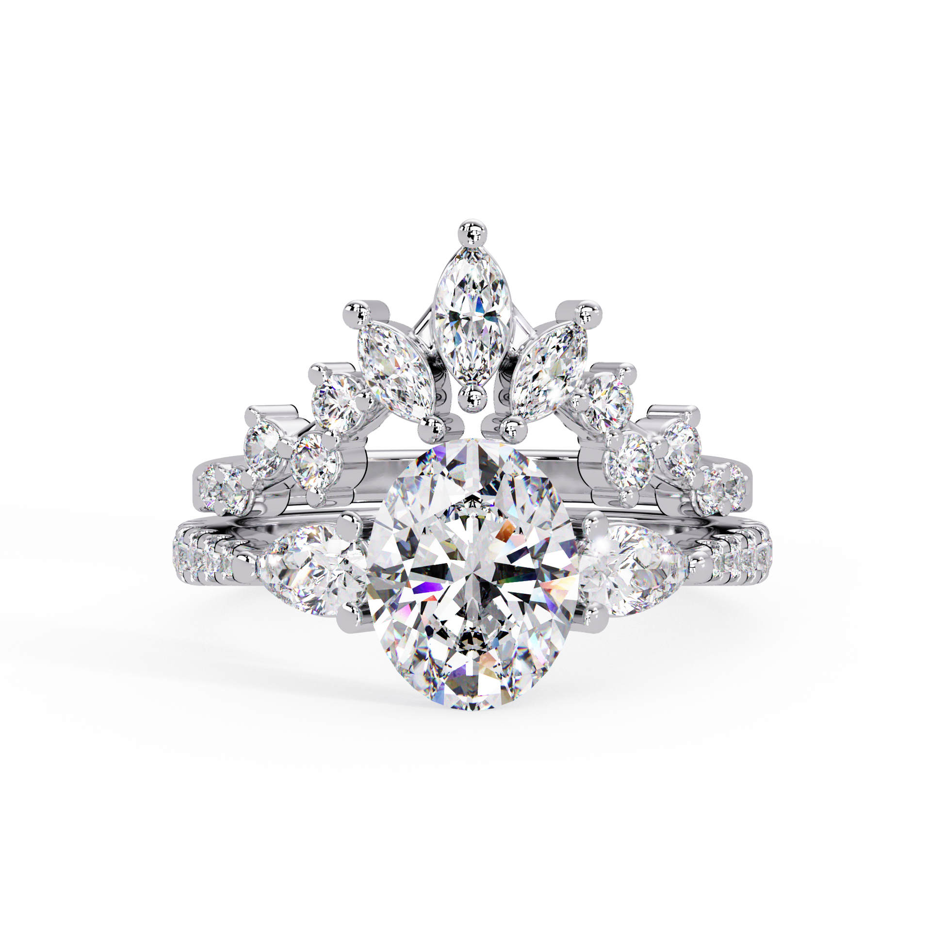 Oval Cut Lab grown Diamond Three Stone Ring