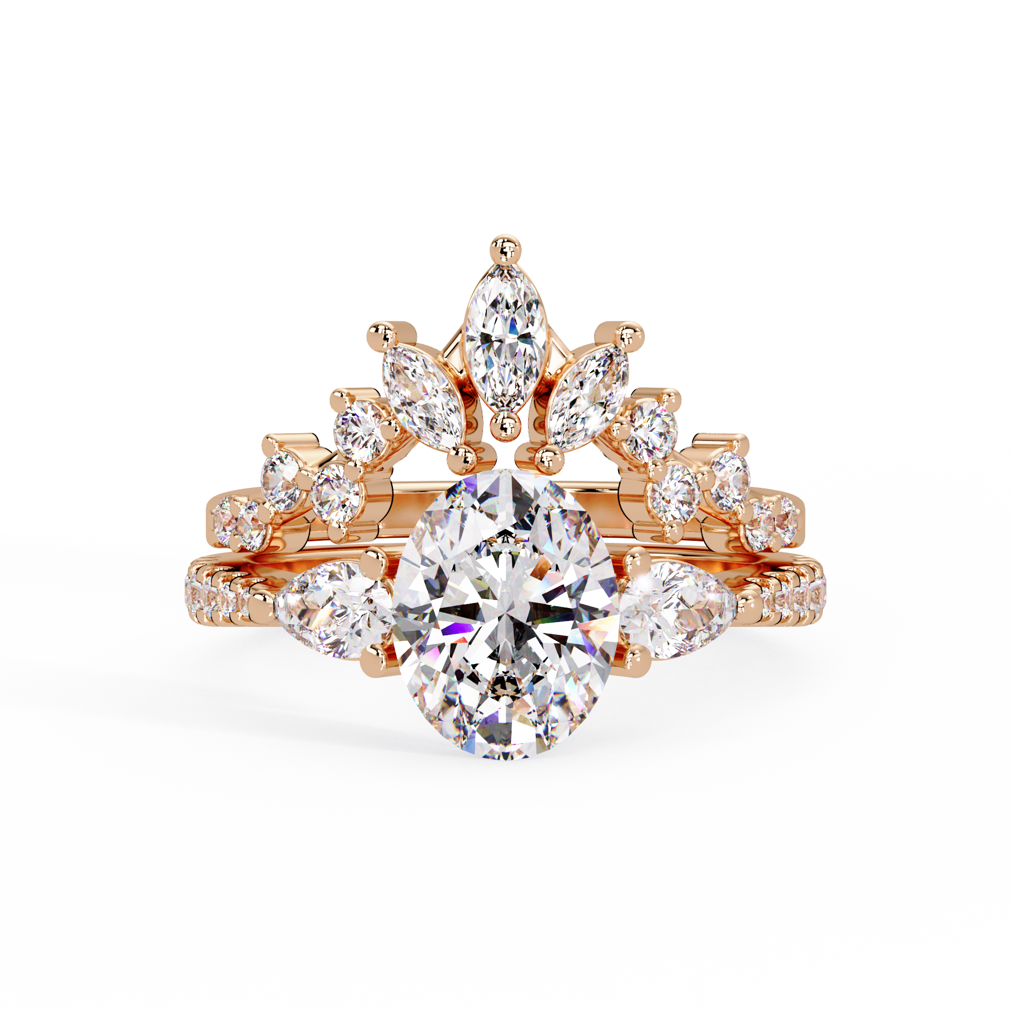 Oval Cut Lab grown Diamond Three Stone Ring