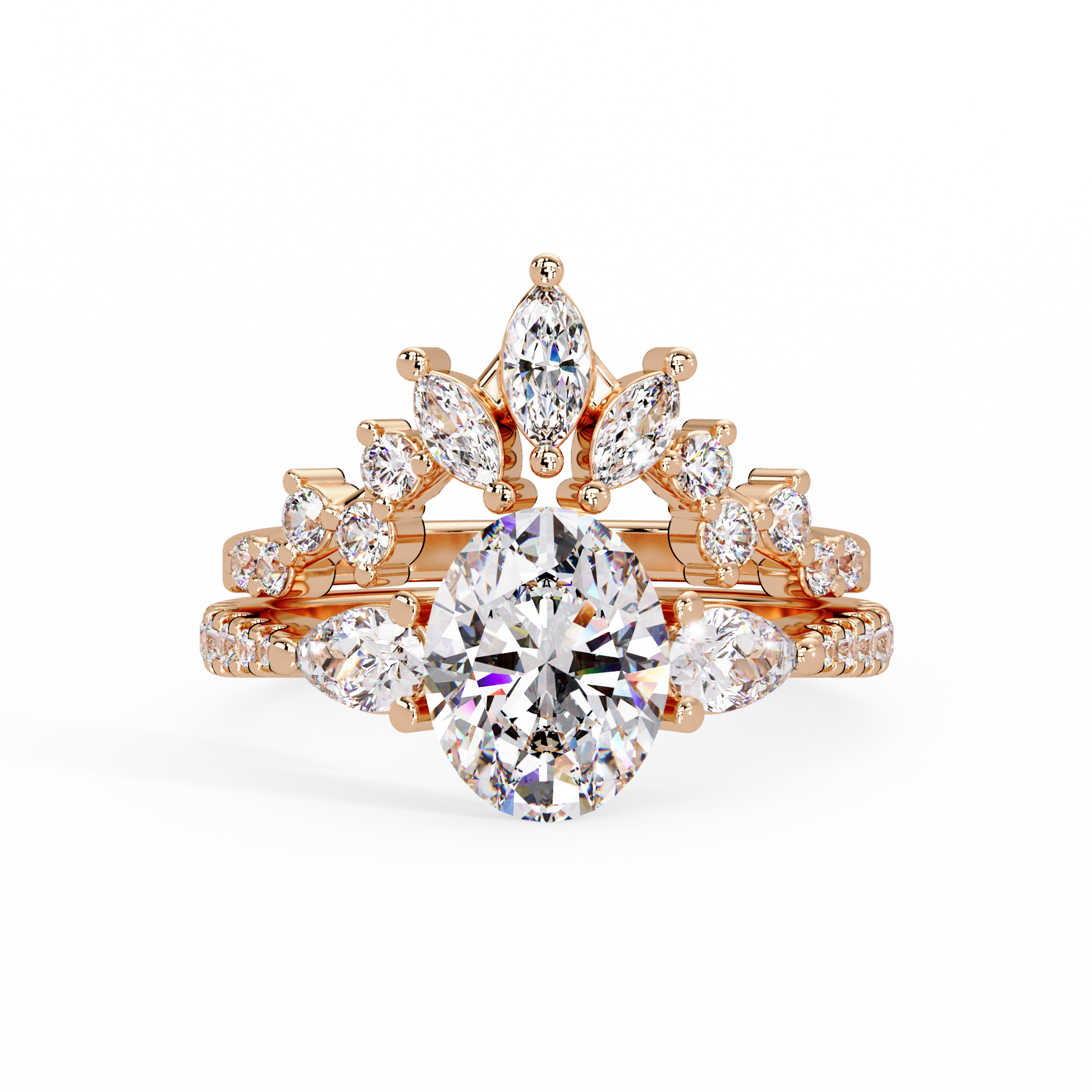 Oval Cut Lab grown Diamond Three Stone Ring