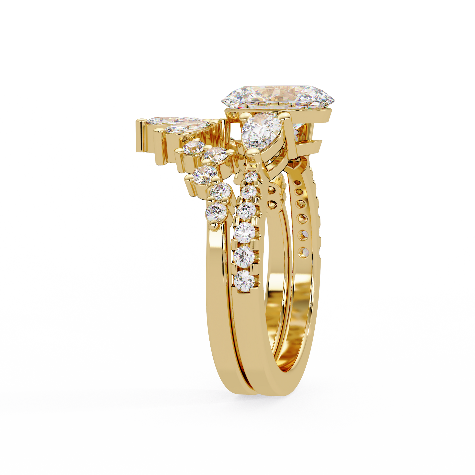 Oval Cut Lab grown Diamond Three Stone Ring