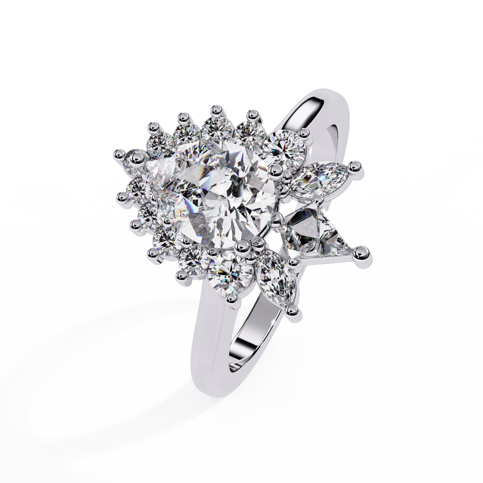 Pear Cut Lab grown Dimond Engagement Ring in Halo Setting
