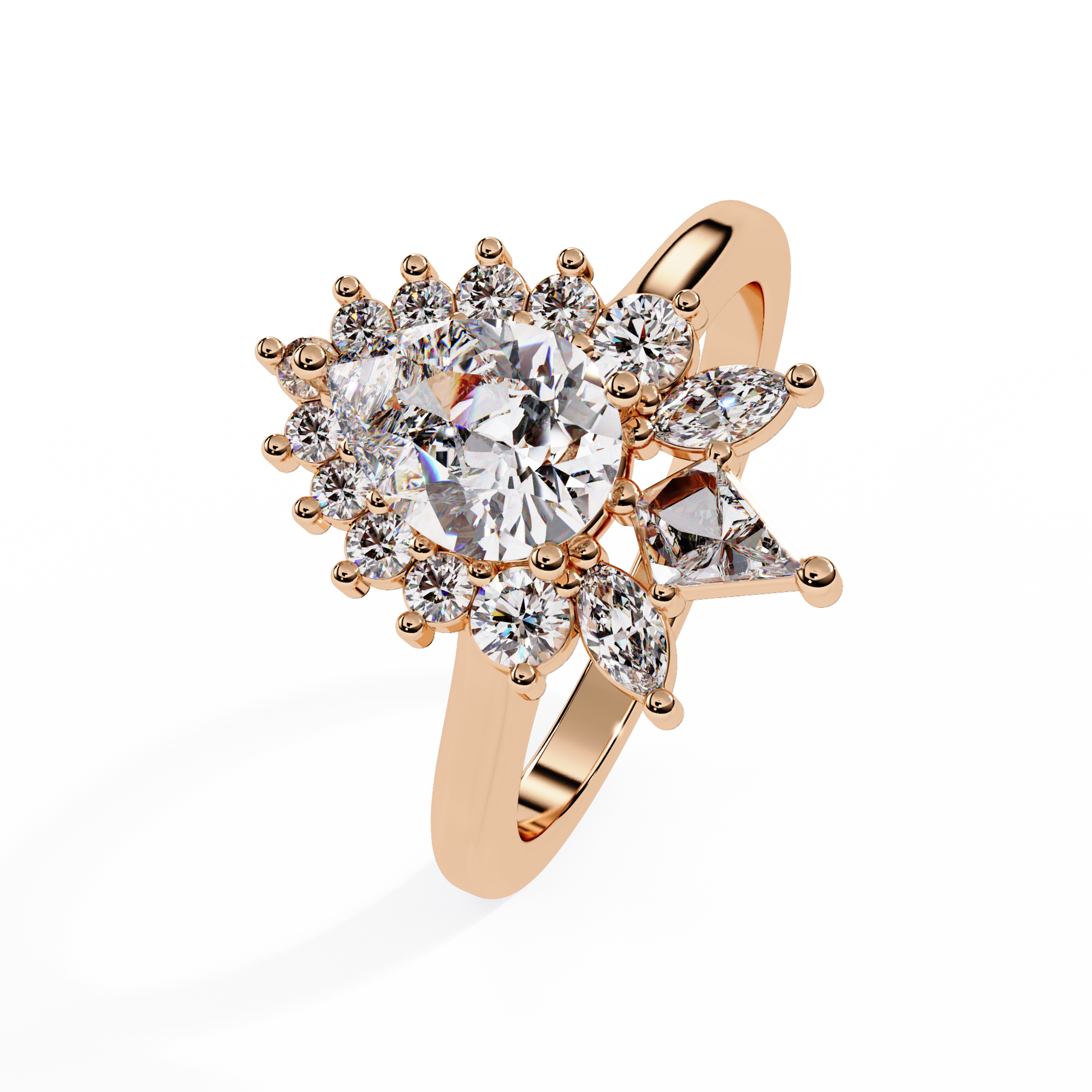 Pear Cut Lab grown Dimond Engagement Ring in Halo Setting