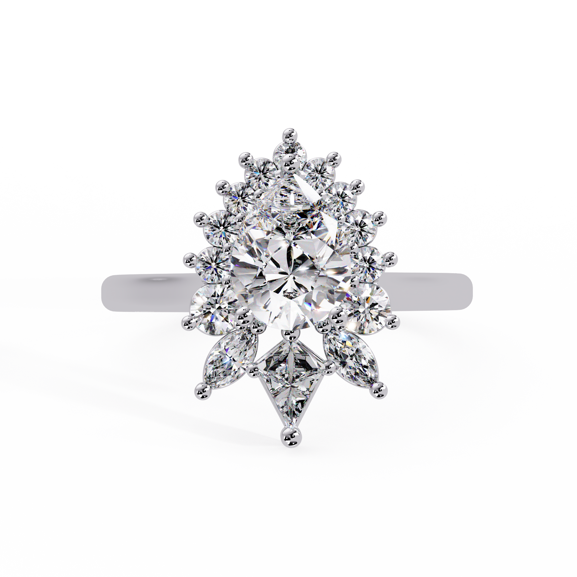 Pear Cut Lab grown Dimond Engagement Ring in Halo Setting