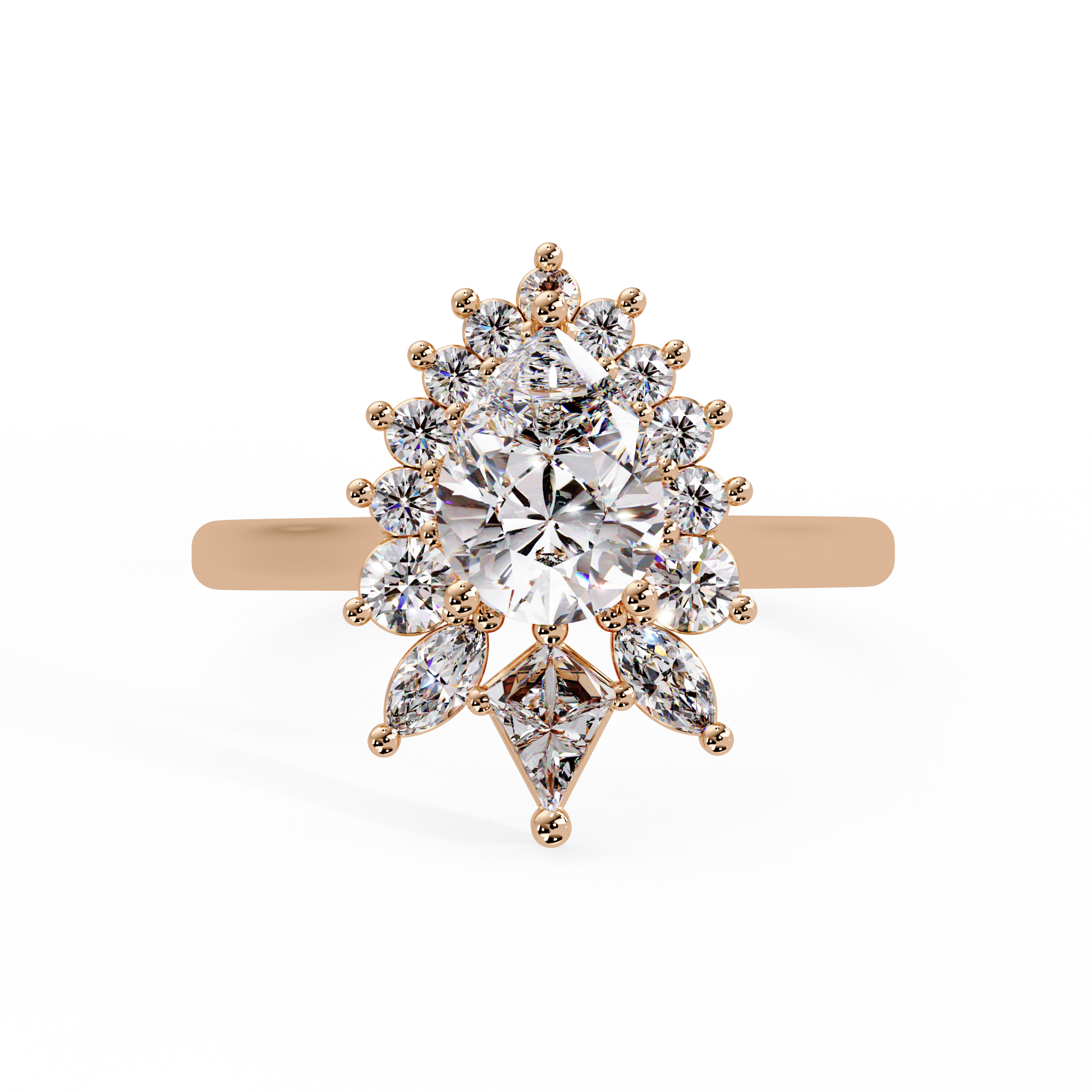 Pear Cut Lab grown Dimond Engagement Ring in Halo Setting