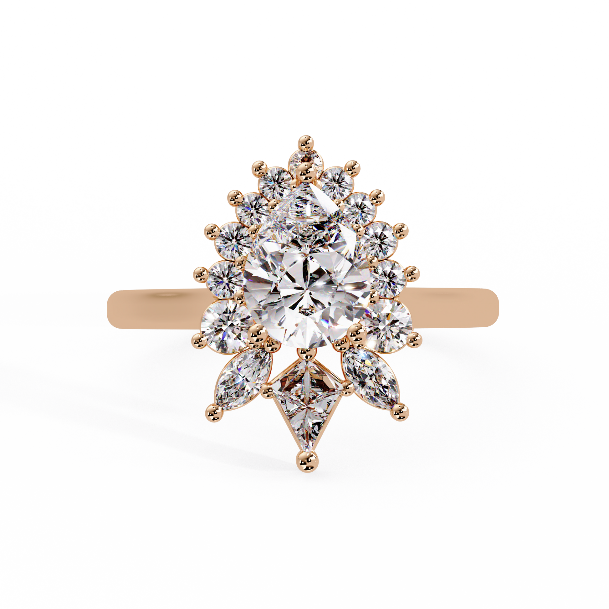 Pear Cut Lab grown Dimond Engagement Ring in Halo Setting