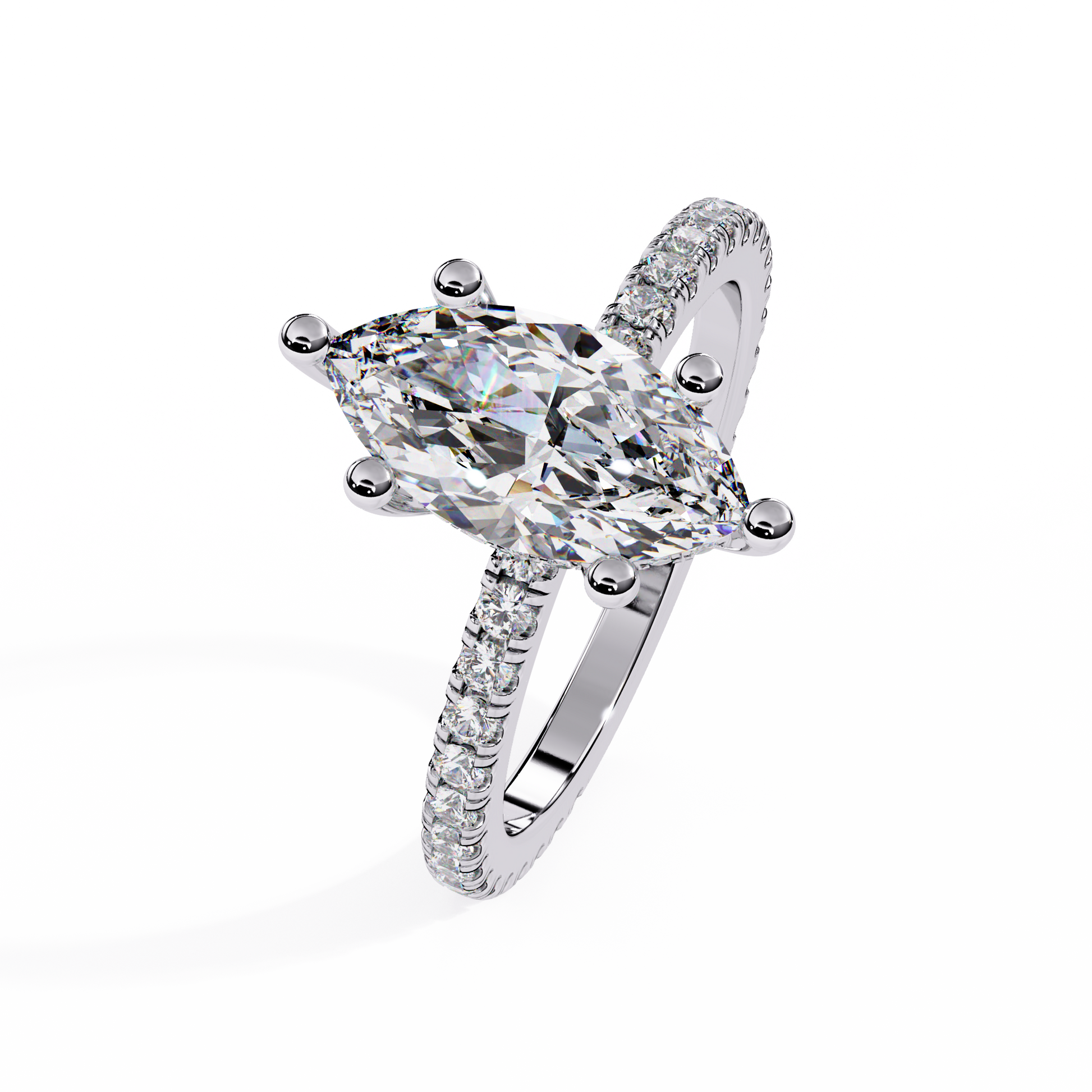 Marquise Cut Lab Grown Diamond Accented Ring