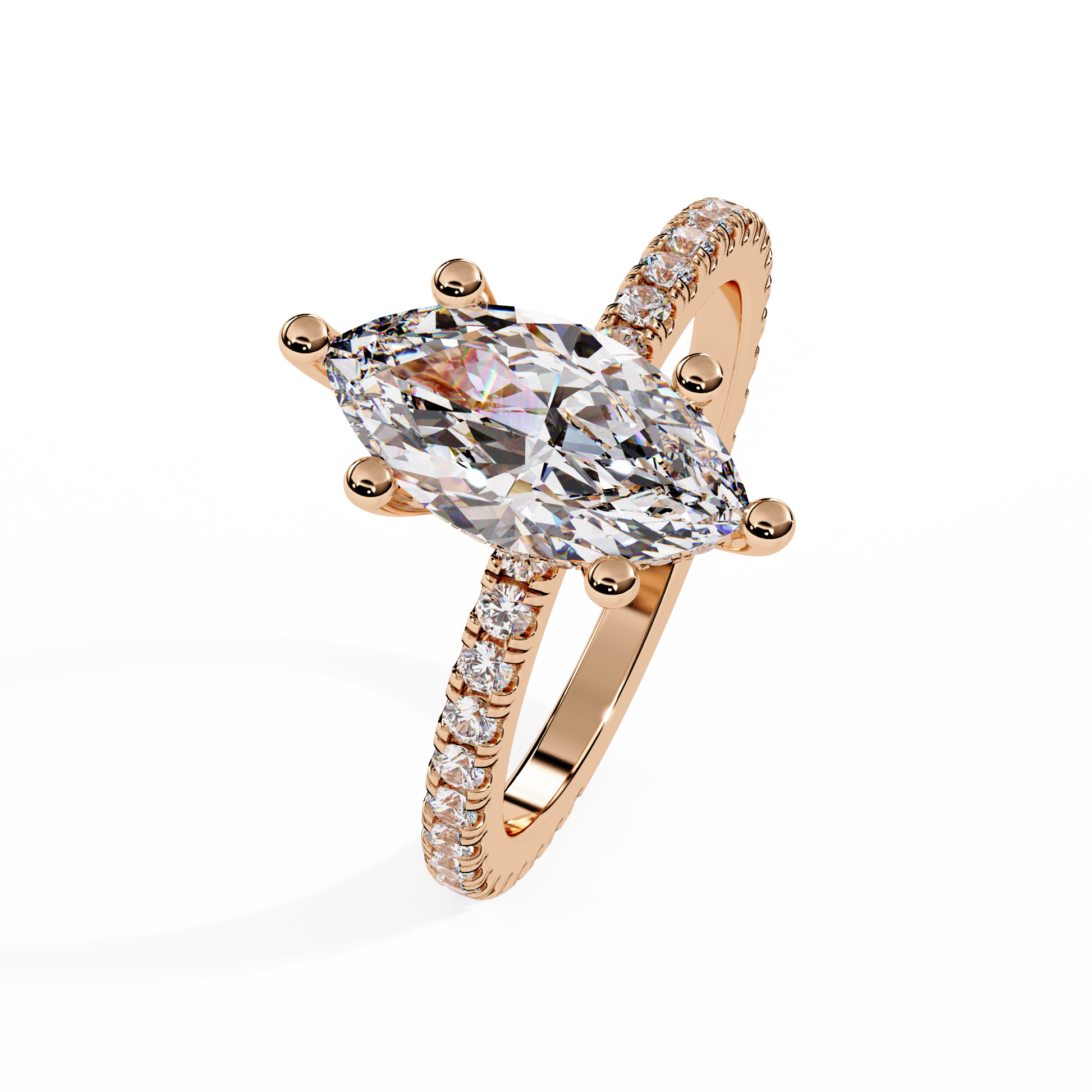 Marquise Cut Lab Grown Diamond Accented Ring