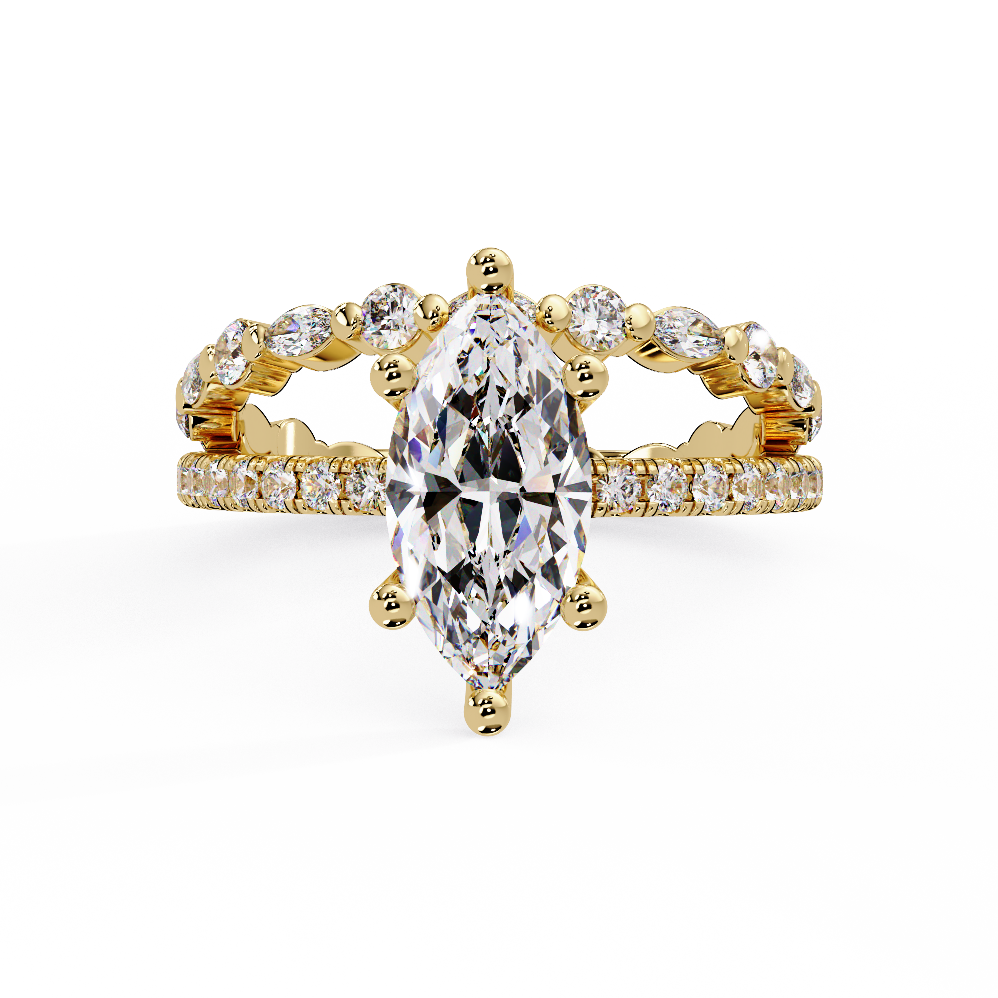 Marquise Cut Lab Grown Diamond Accented Ring