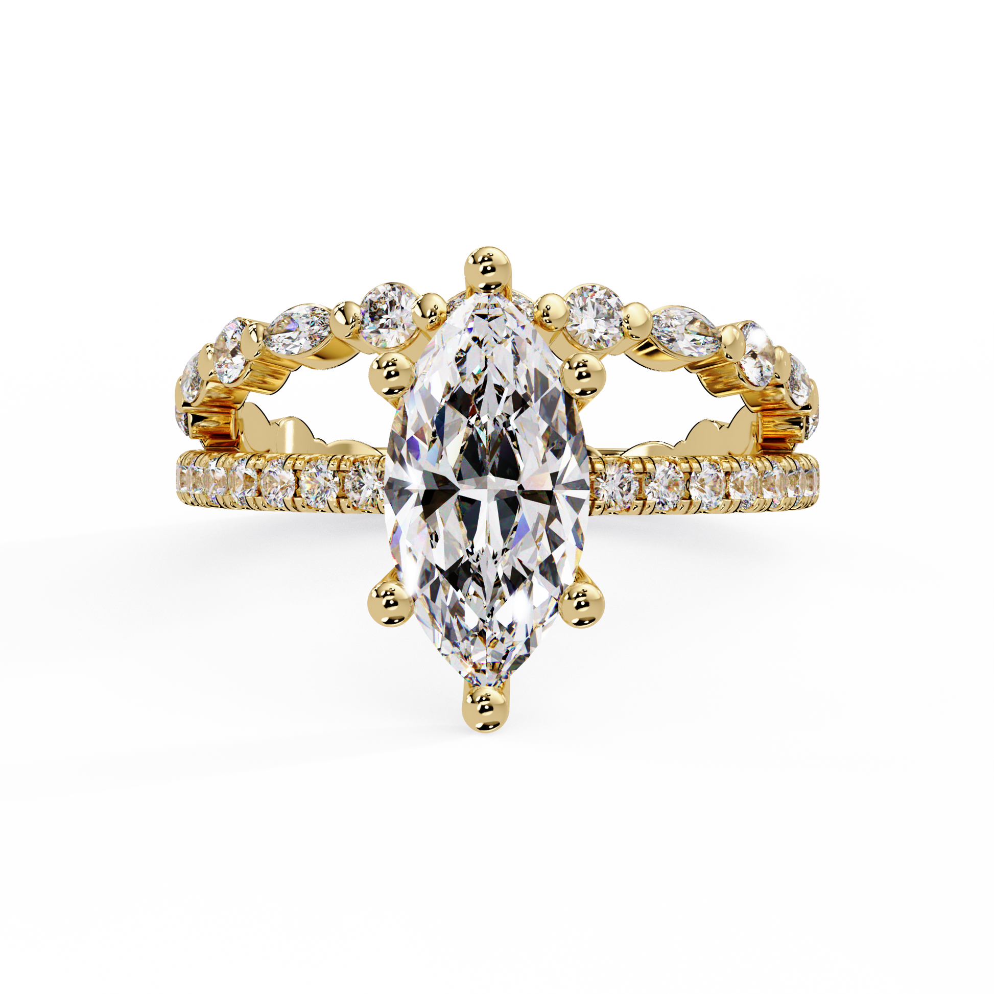 Marquise Cut Lab Grown Diamond Accented Ring