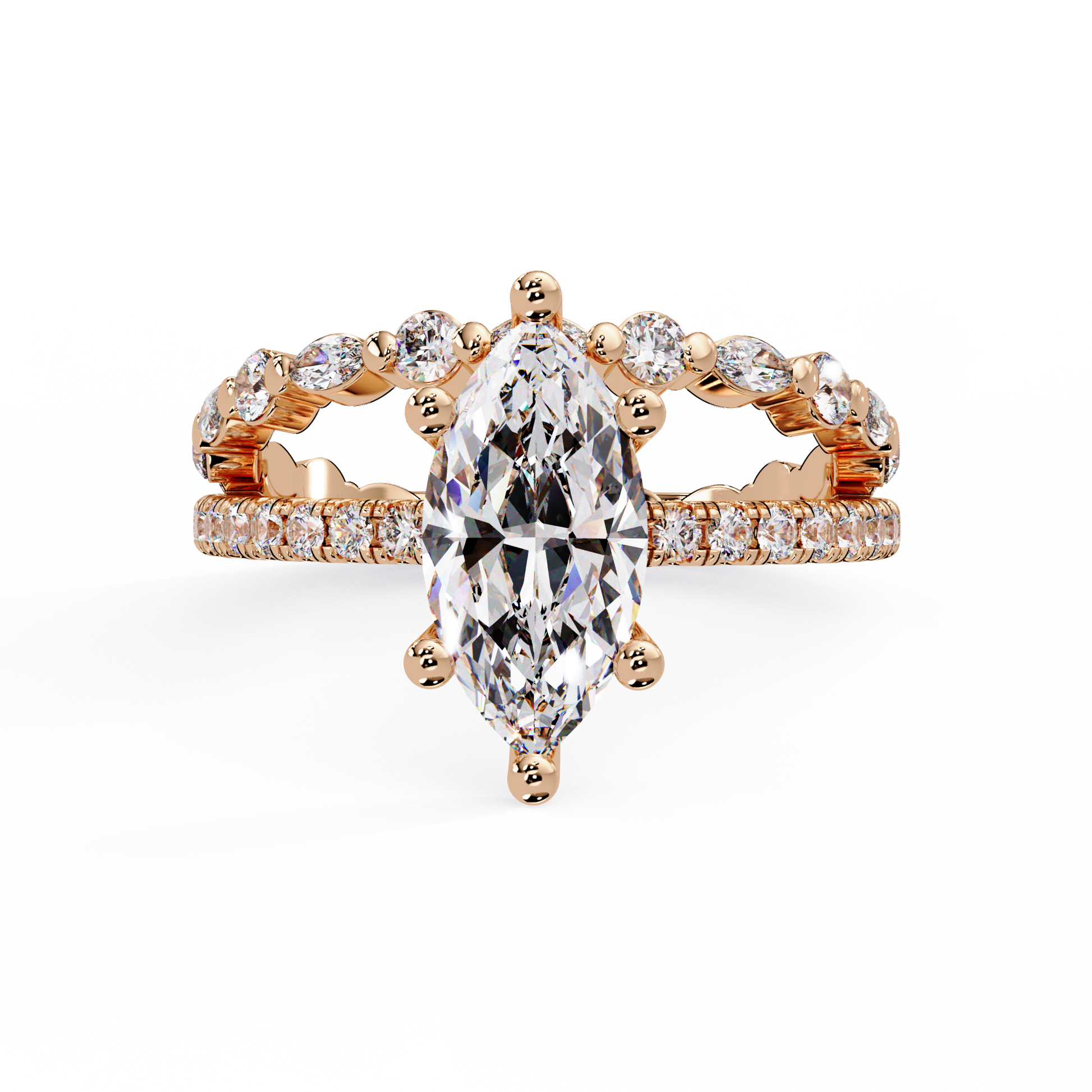 Marquise Cut Lab Grown Diamond Accented Ring