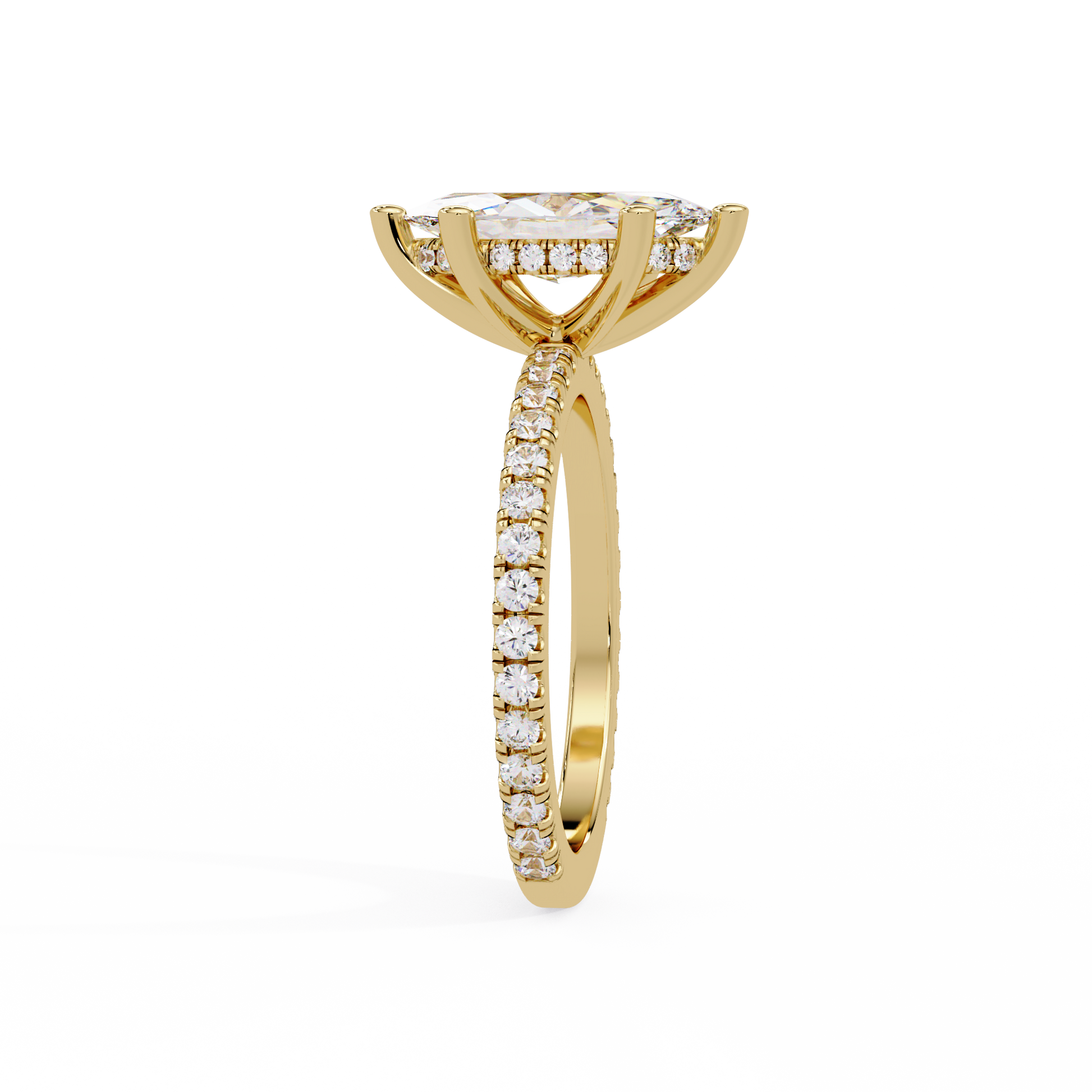 Marquise Cut Lab Grown Diamond Accented Ring