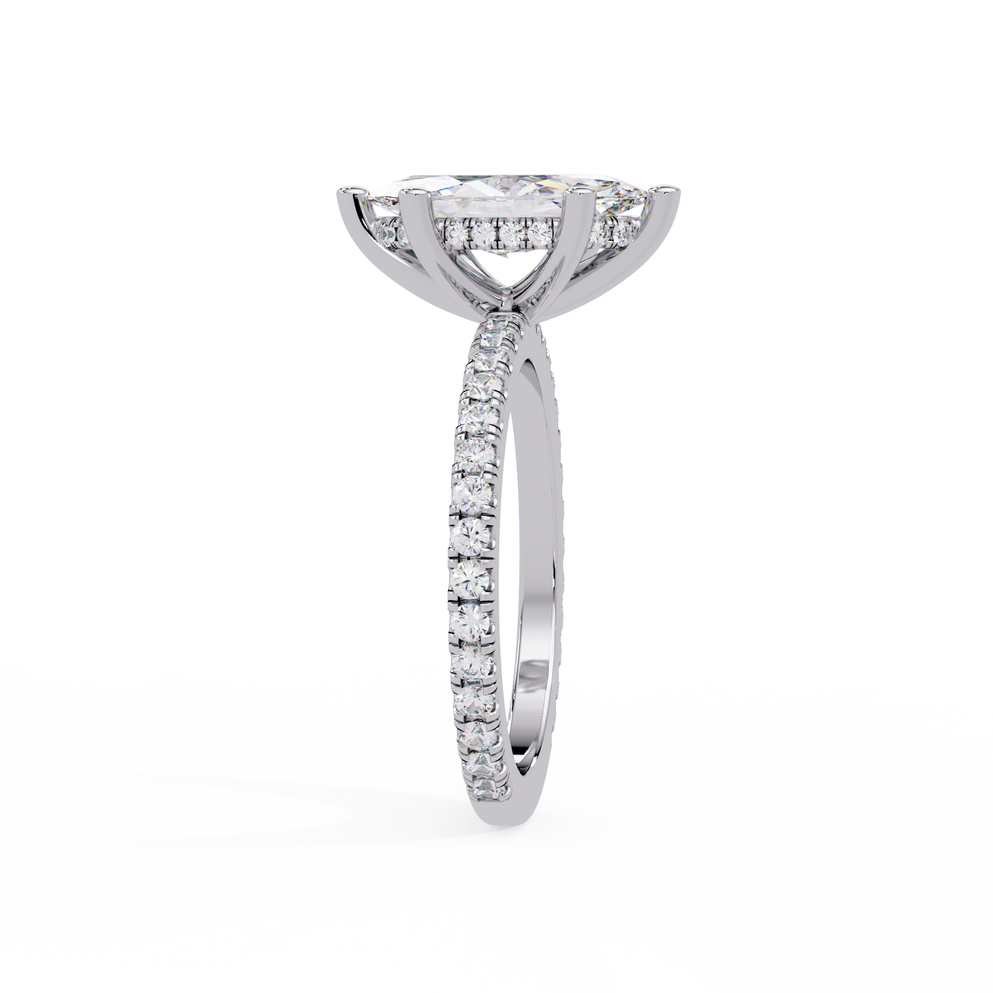 Marquise Cut Lab Grown Diamond Accented Ring