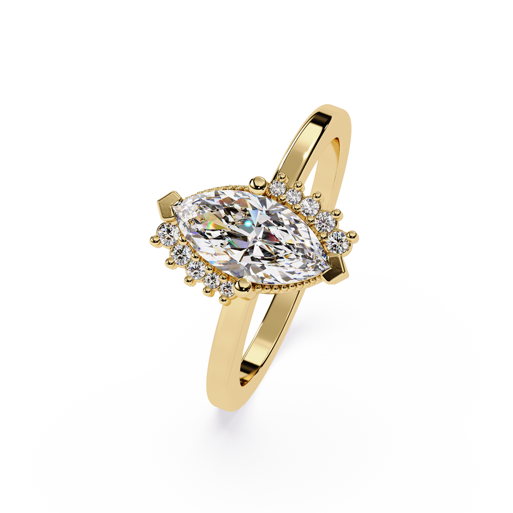 Marquise Cut Lab grown Dimond Engagement Ring
