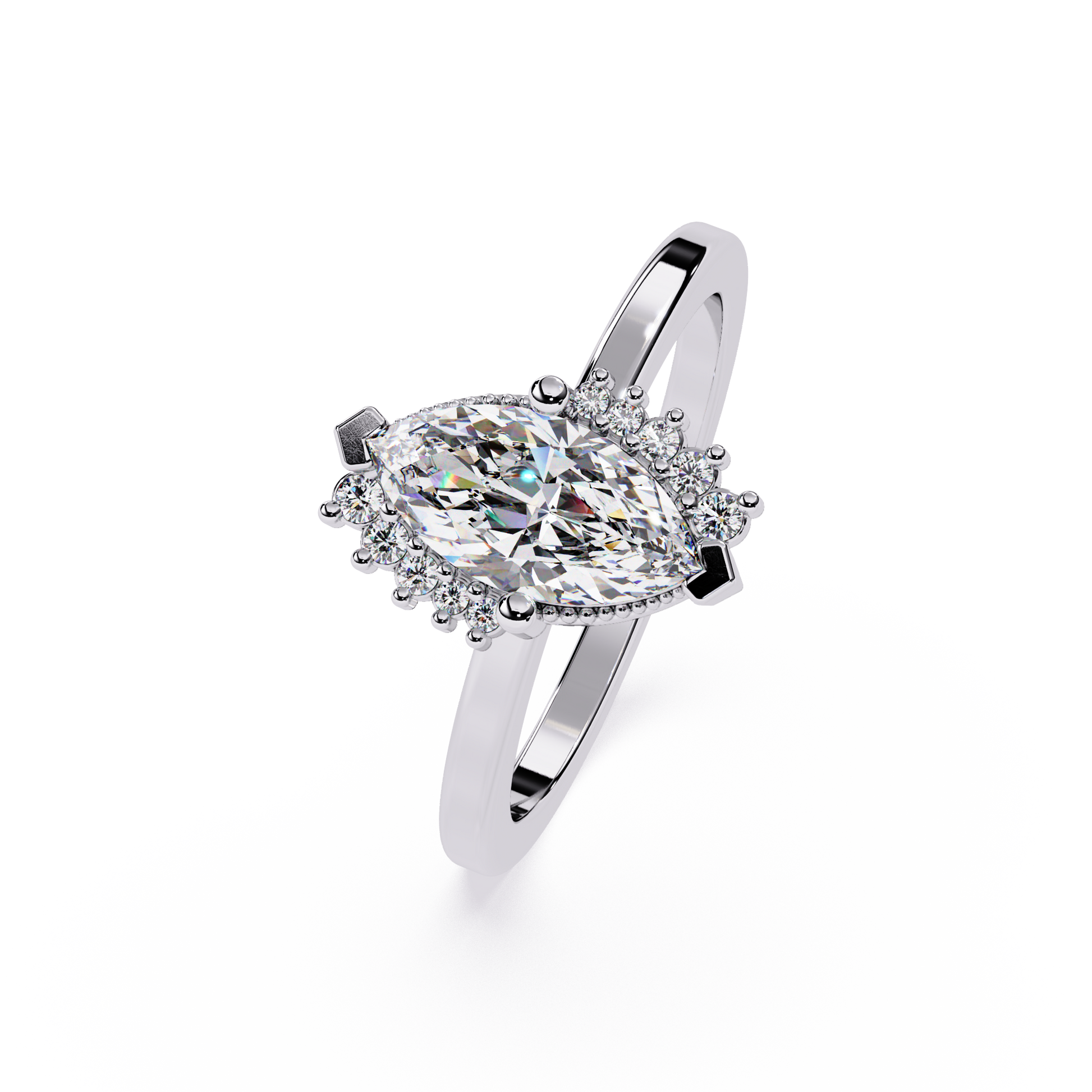 Marquise Cut Lab grown Dimond Engagement Ring