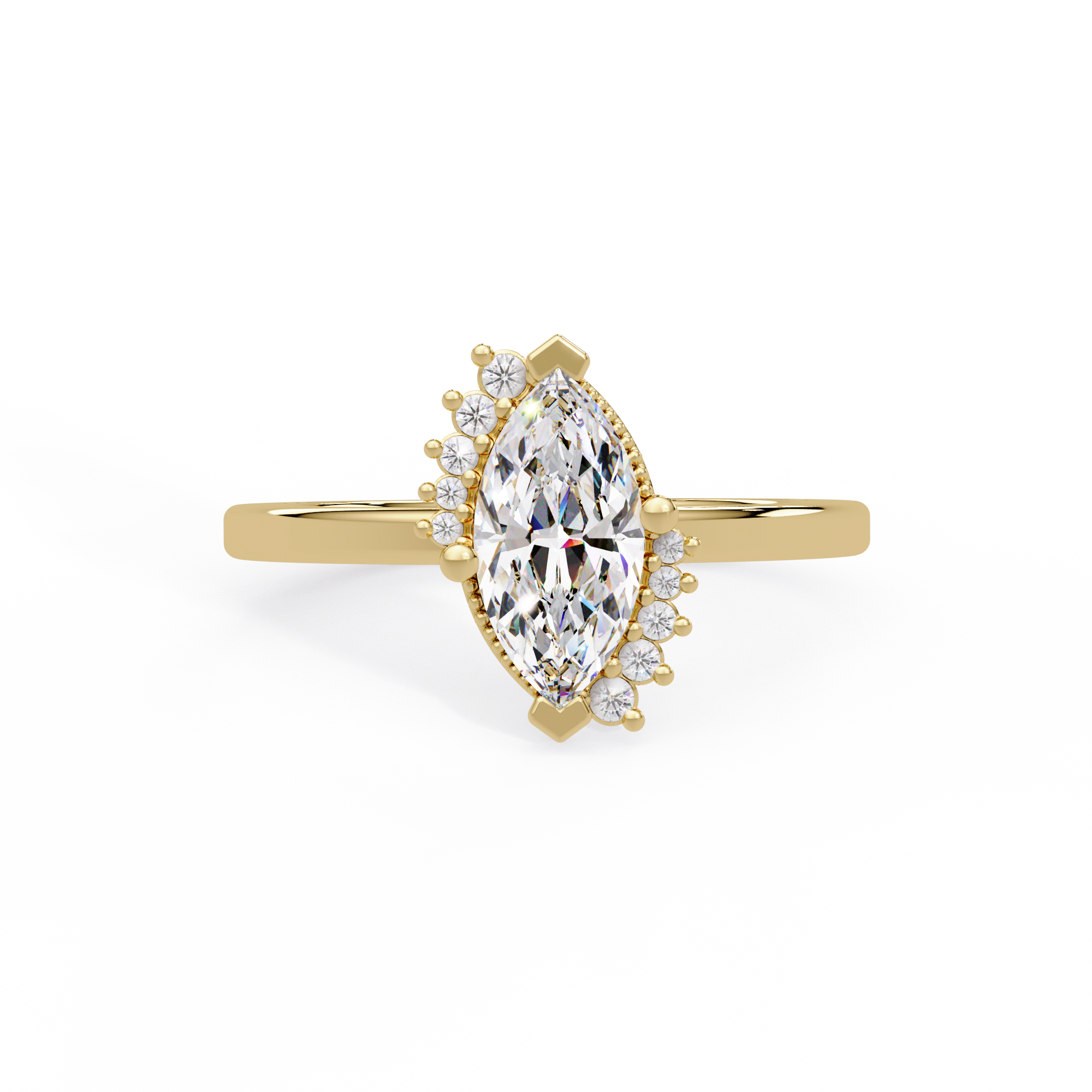 Marquise Cut Lab grown Dimond Engagement Ring