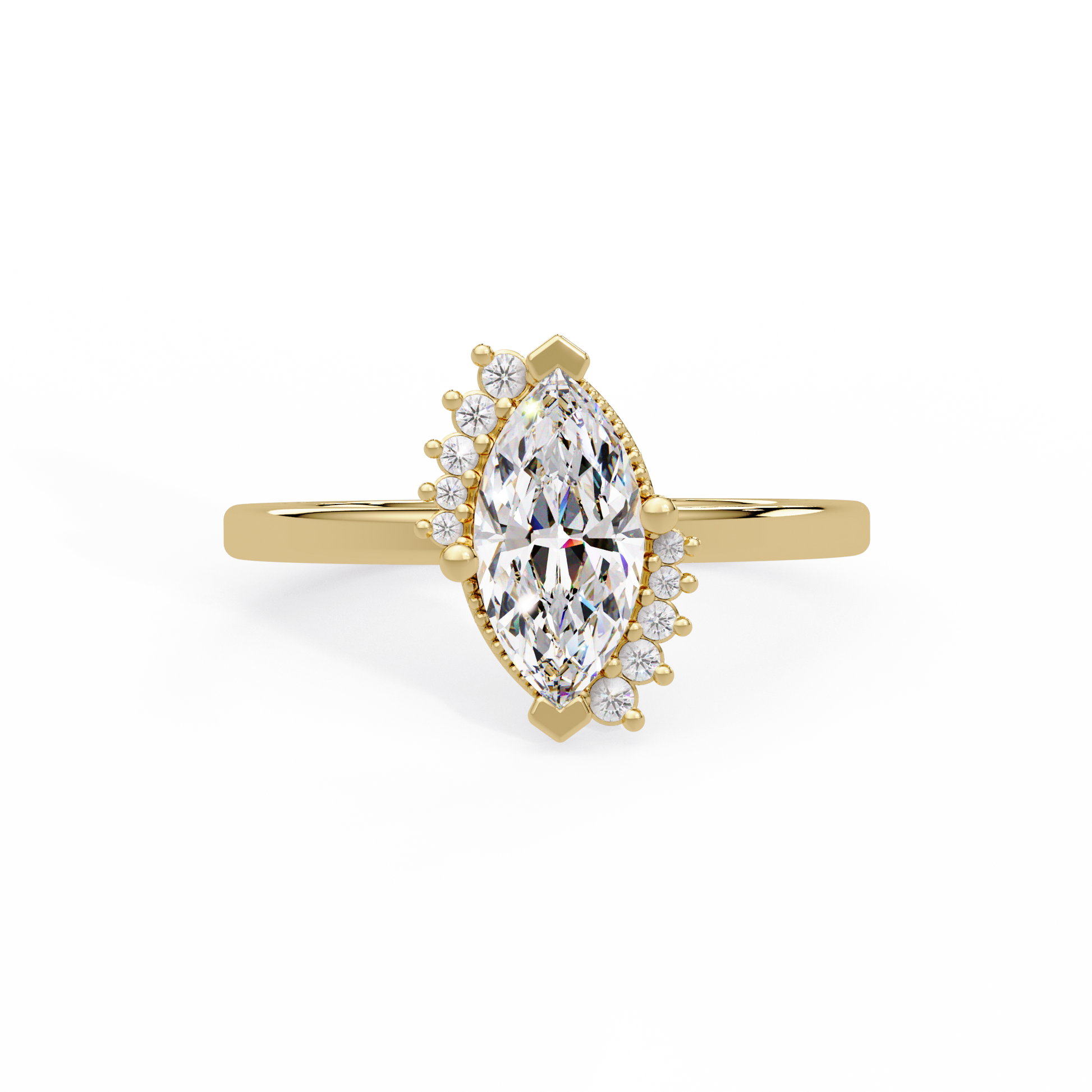 Marquise Cut Lab grown Dimond Engagement Ring