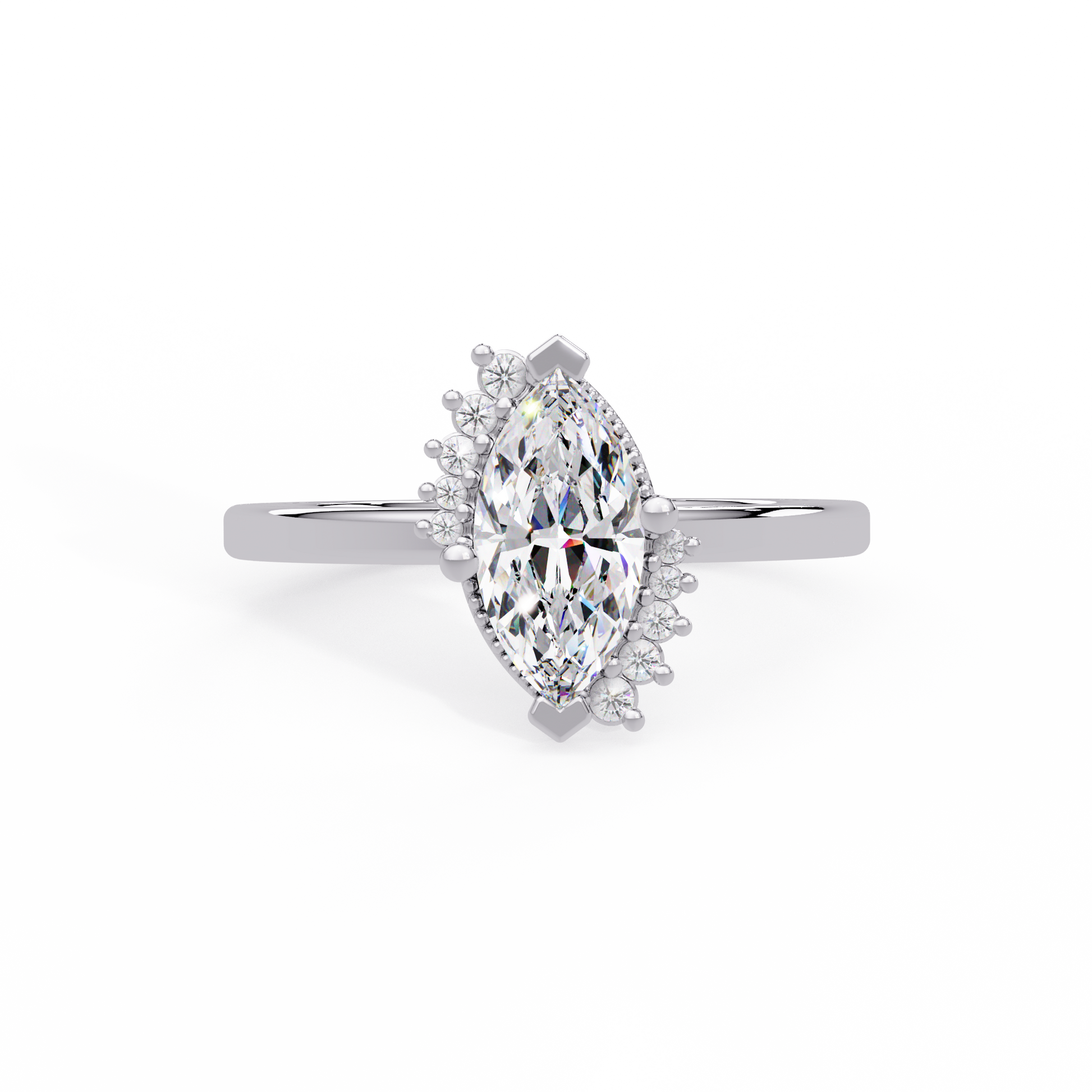 Marquise Cut Lab grown Dimond Engagement Ring