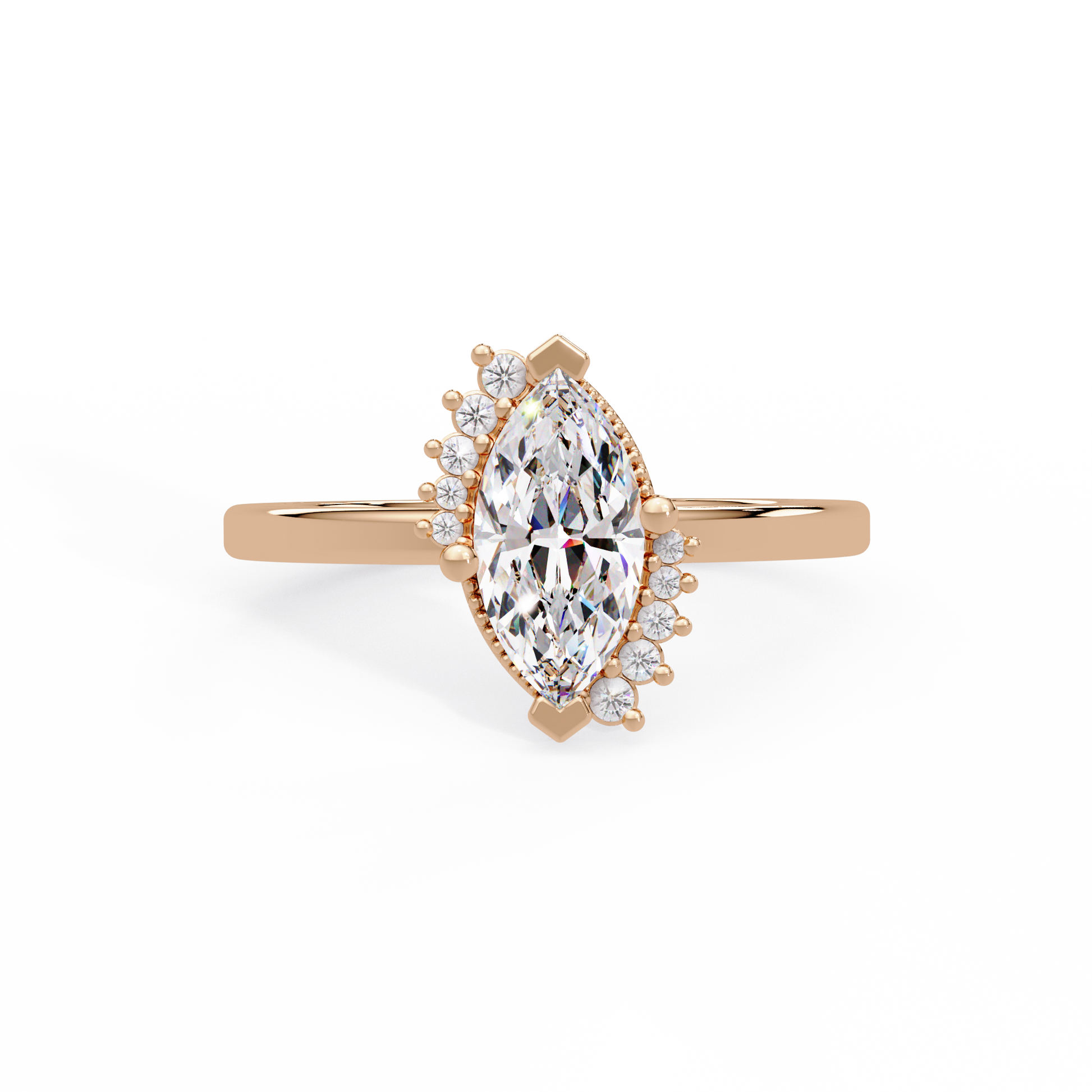 Marquise Cut Lab grown Dimond Engagement Ring