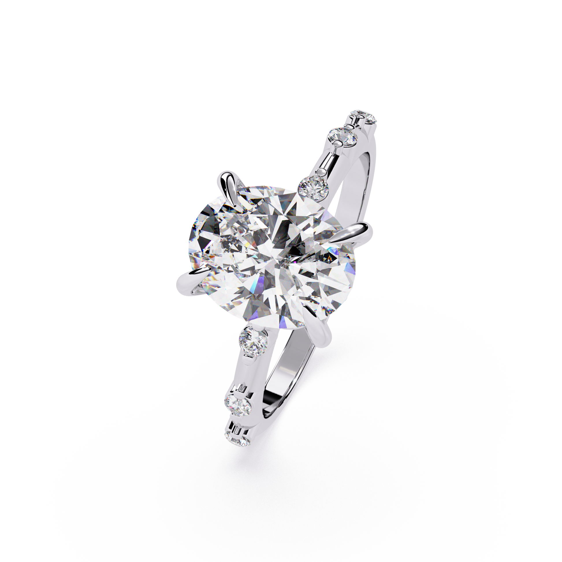 Oval Cut Lab grown Diamond Accented Ring