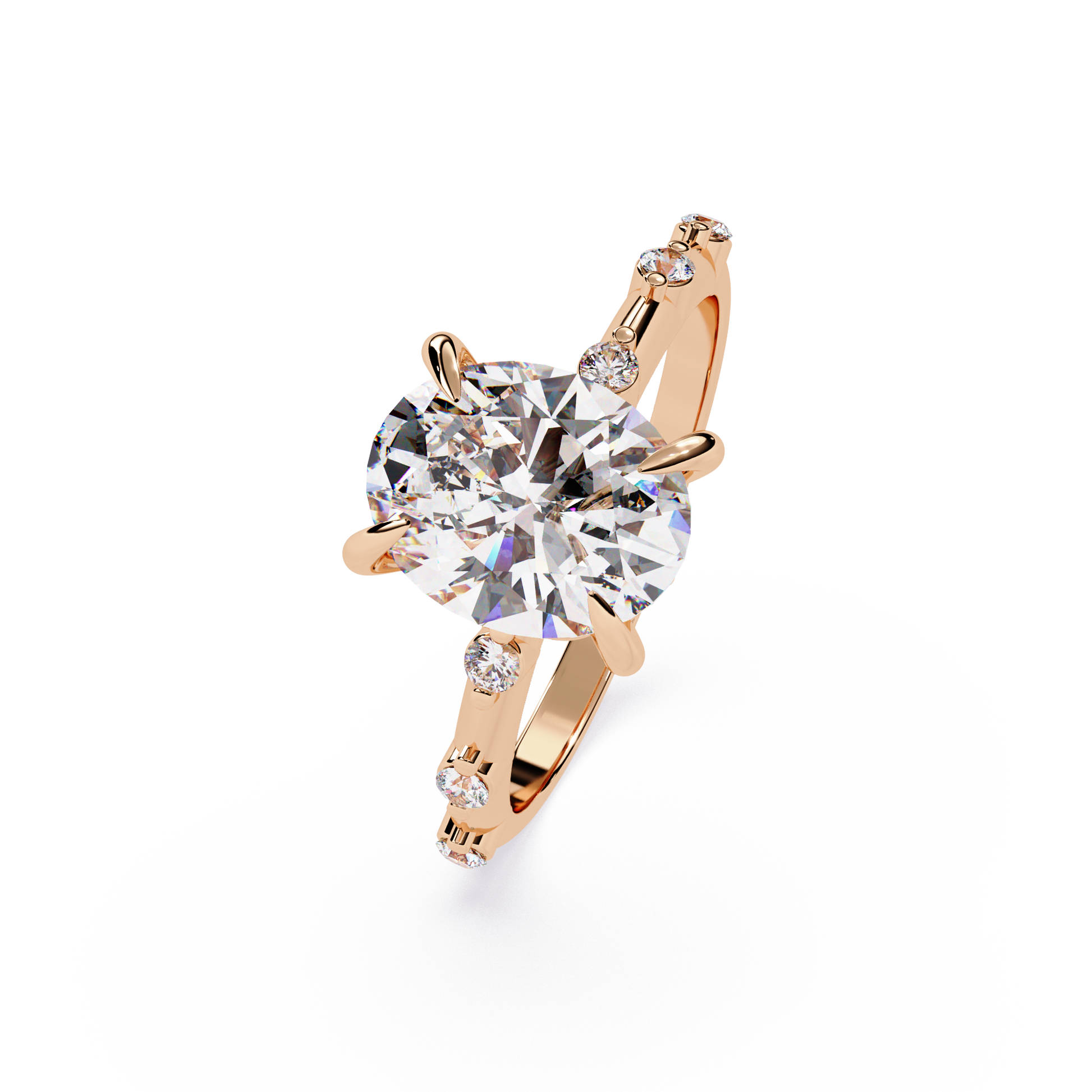 Oval Cut Lab grown Diamond Accented Ring