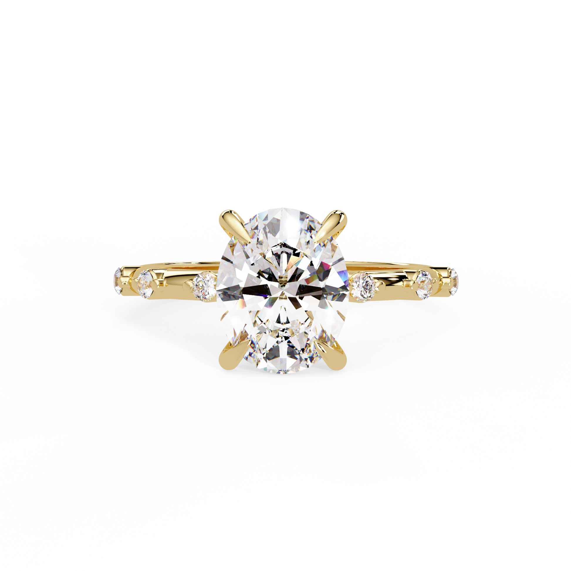 Oval Cut Lab grown Diamond Accented Ring