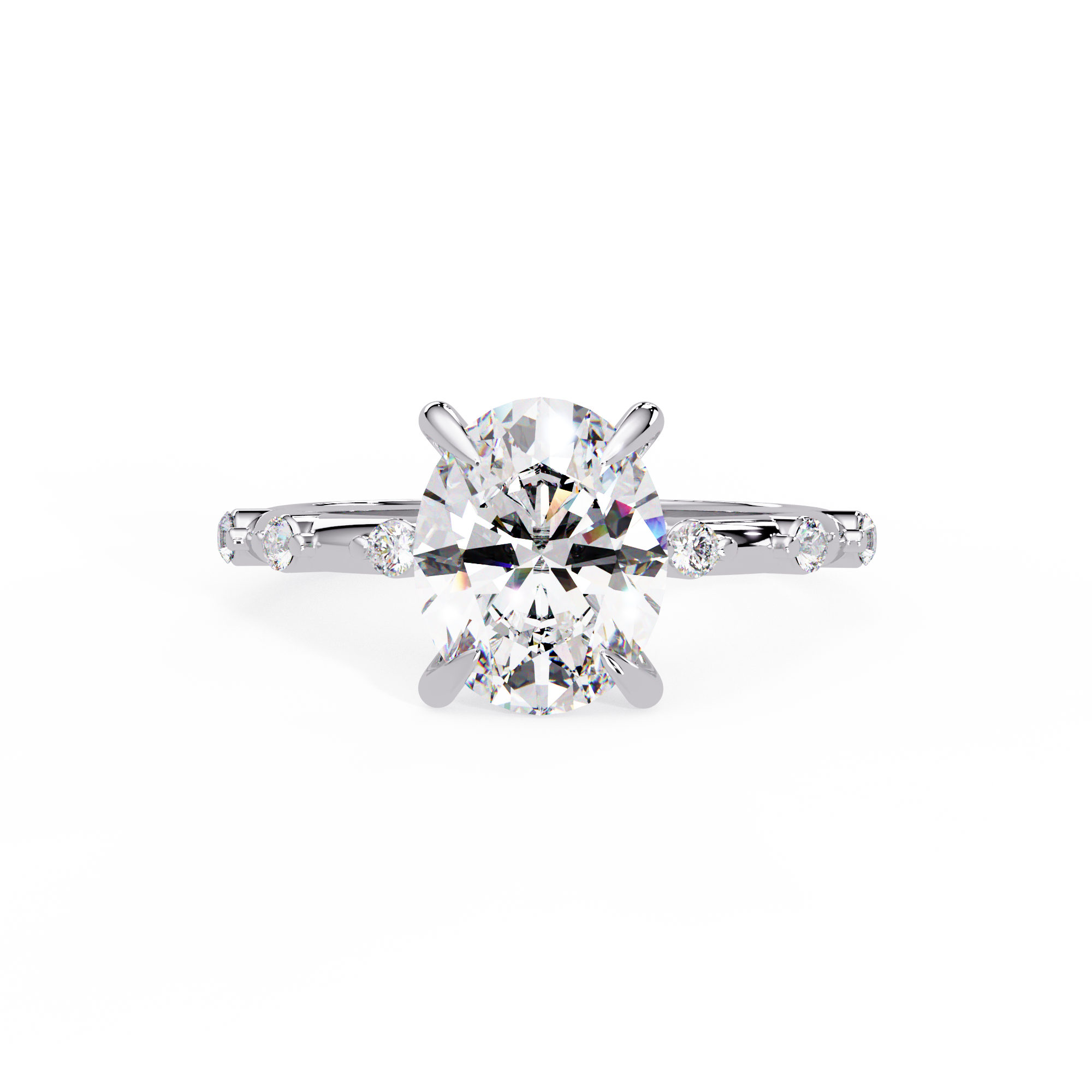 Oval Cut Lab grown Diamond Accented Ring