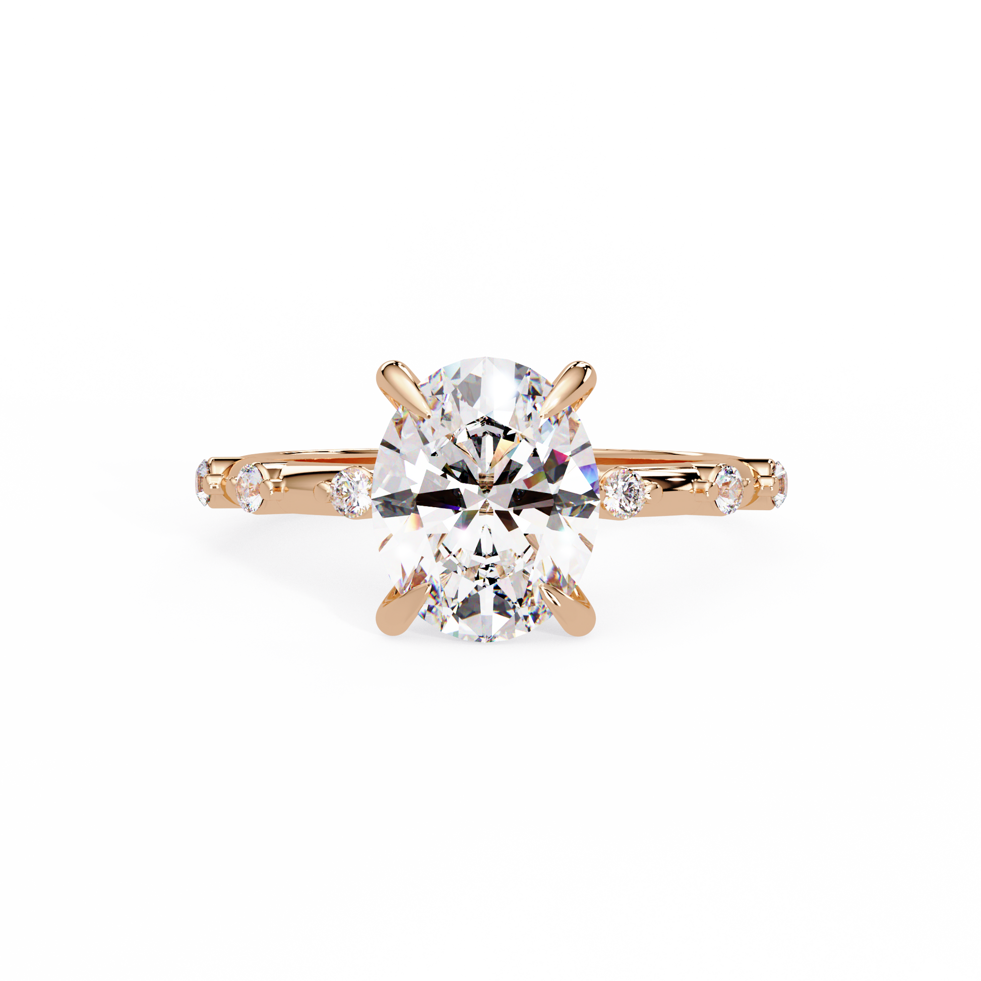 Oval Cut Lab grown Diamond Accented Ring