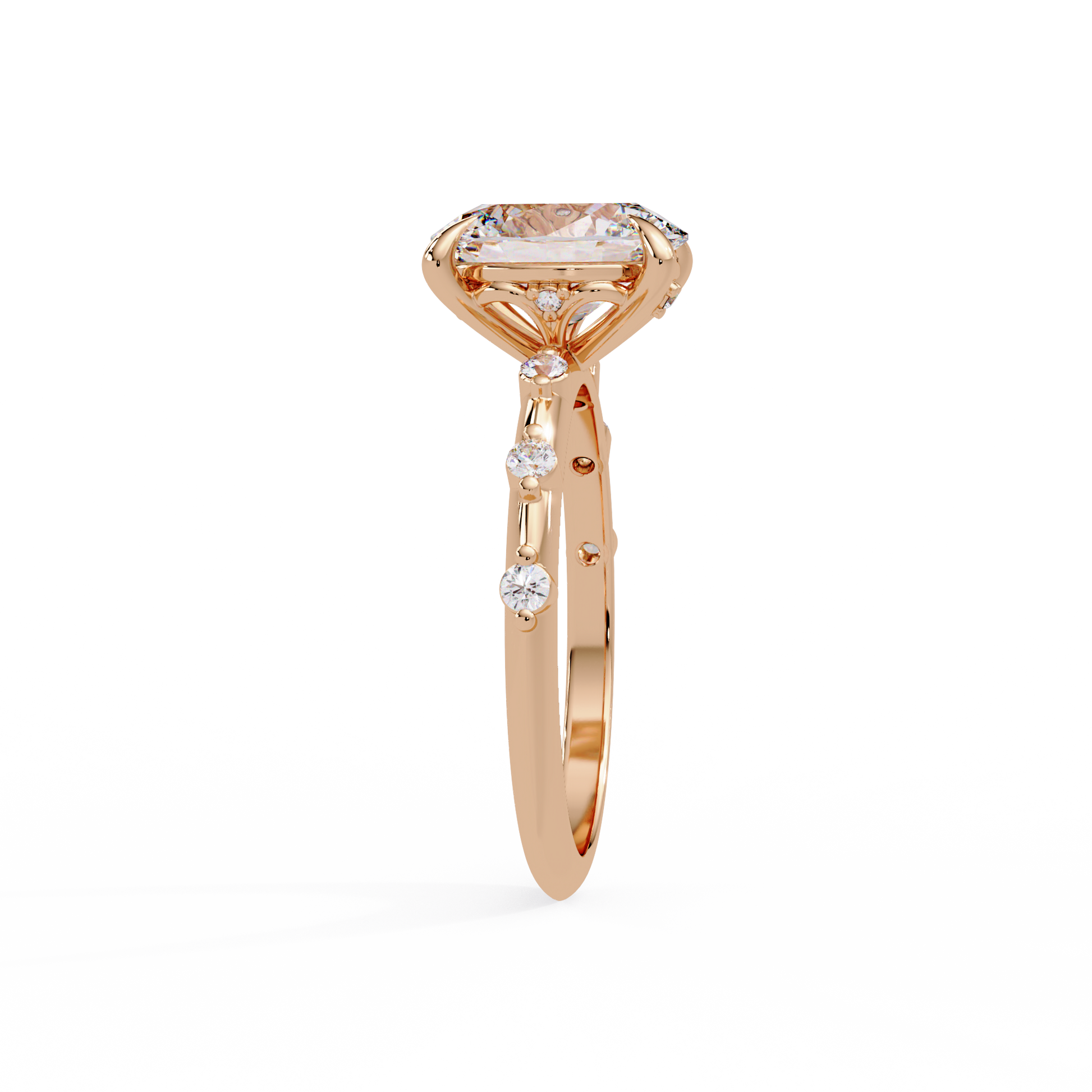 Oval Cut Lab grown Diamond Accented Ring