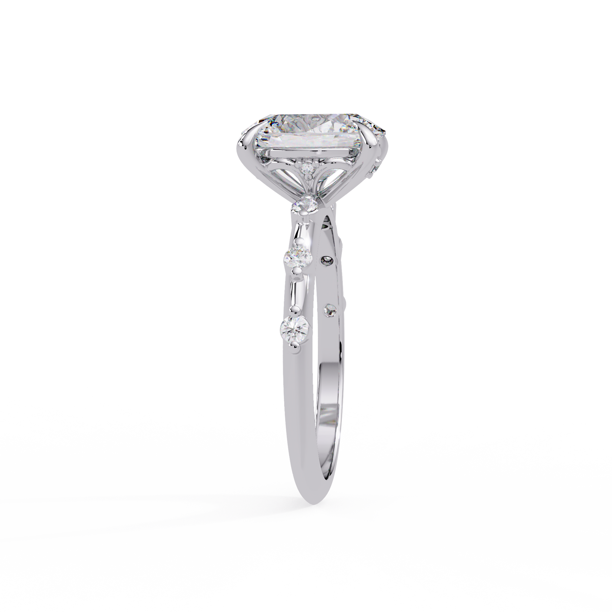 Oval Cut Lab grown Diamond Accented Ring