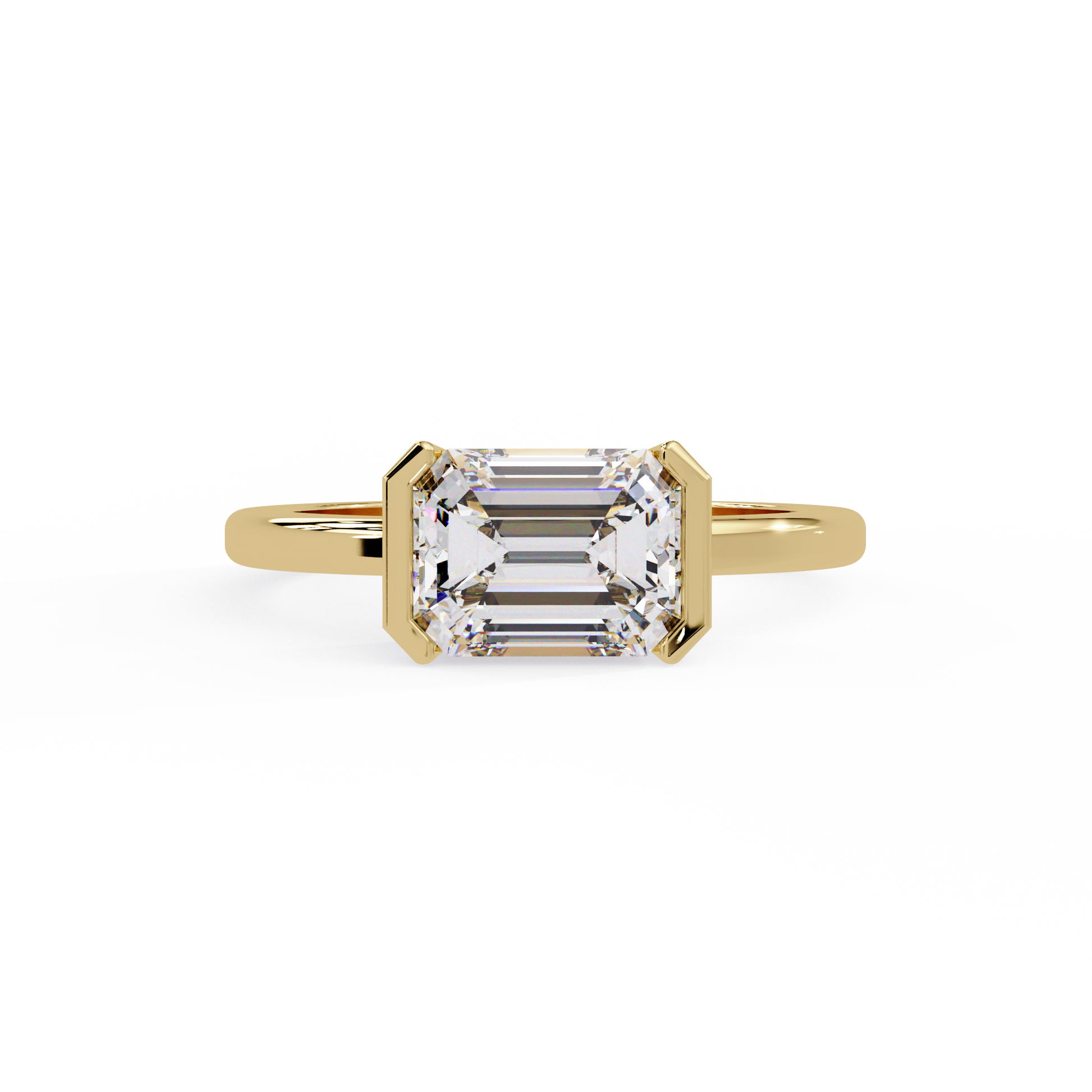 Emerald Cut Lab grown Diamond Solitaire Engagement Ring