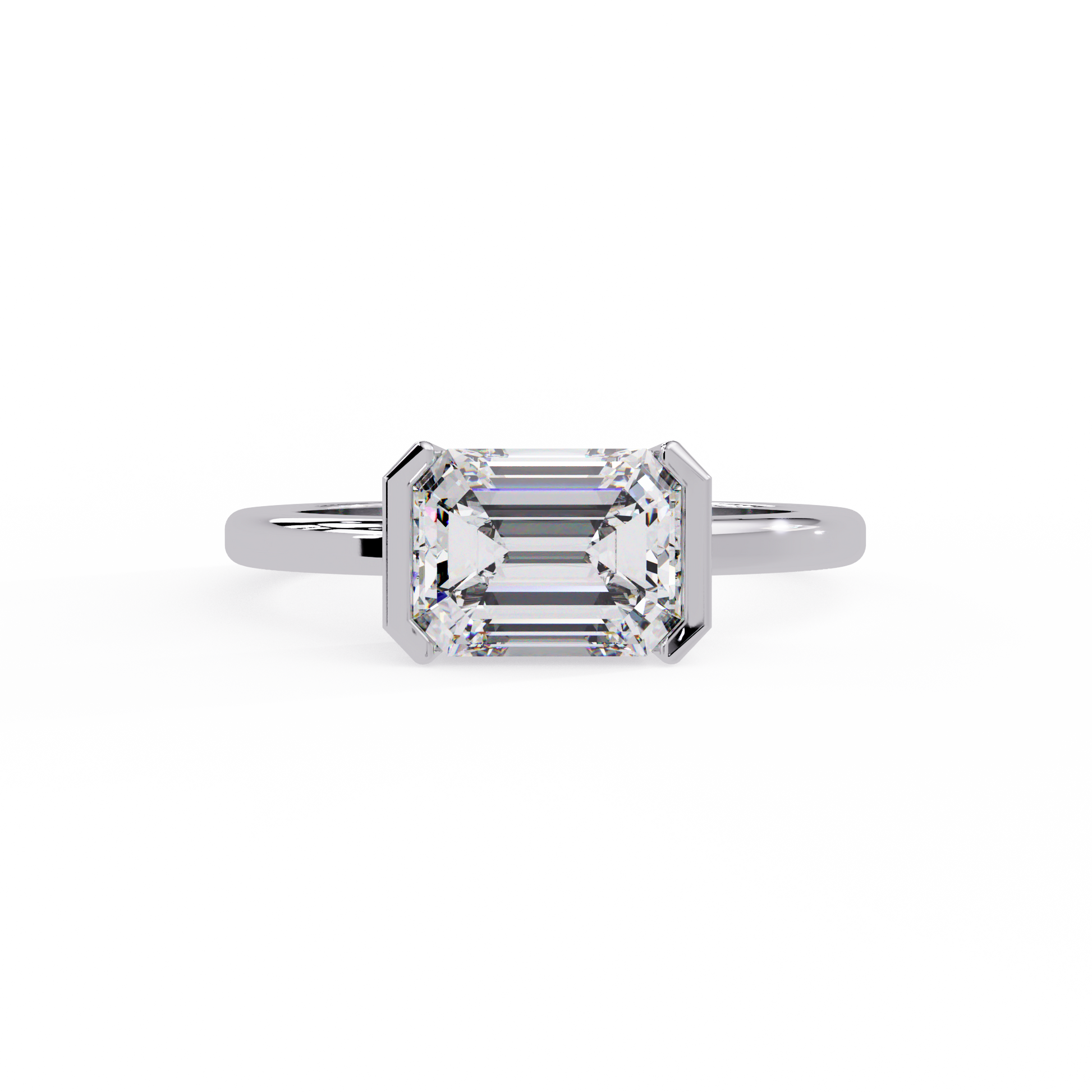 Emerald Cut Lab grown Diamond Solitaire Engagement Ring