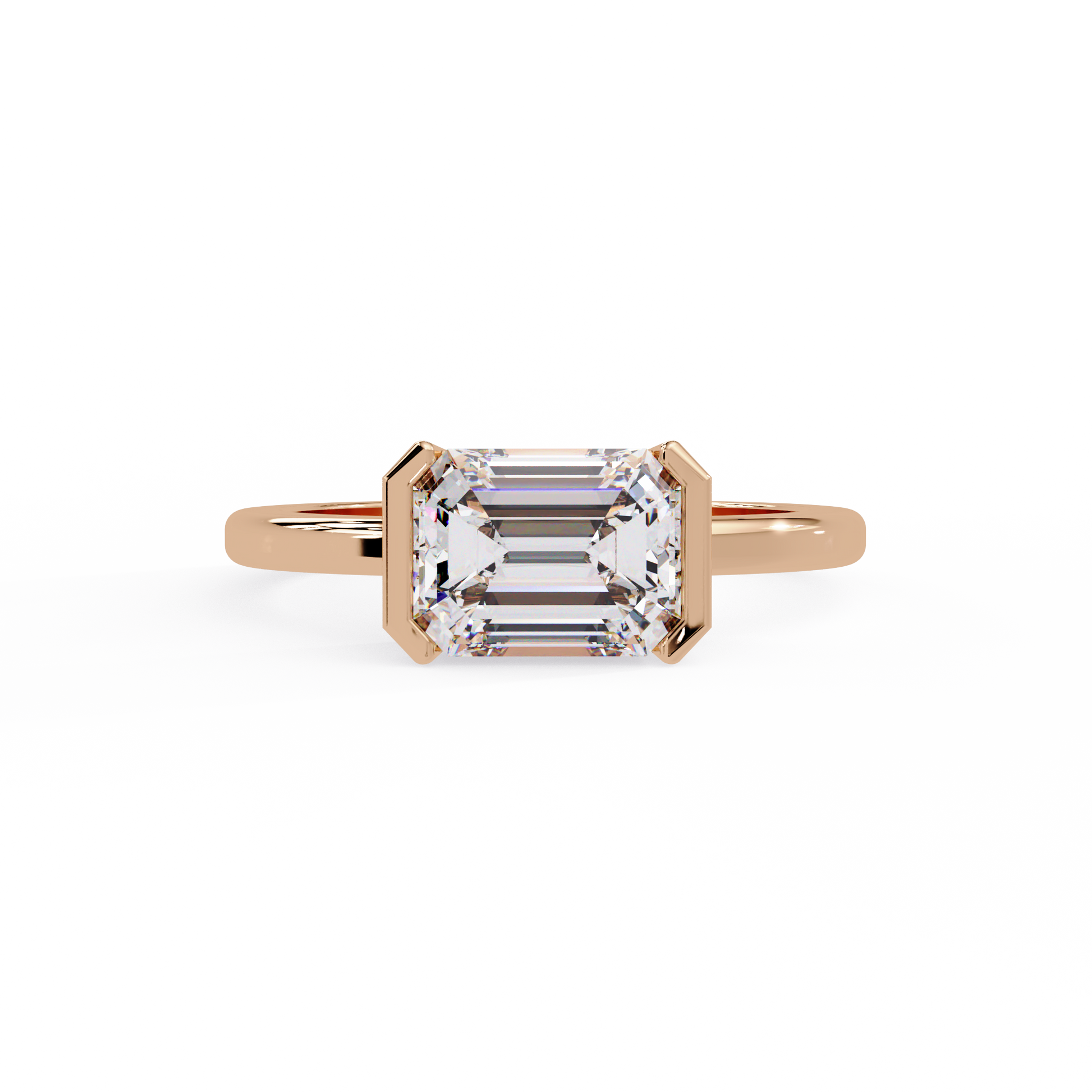 Emerald Cut Lab grown Diamond Solitaire Engagement Ring