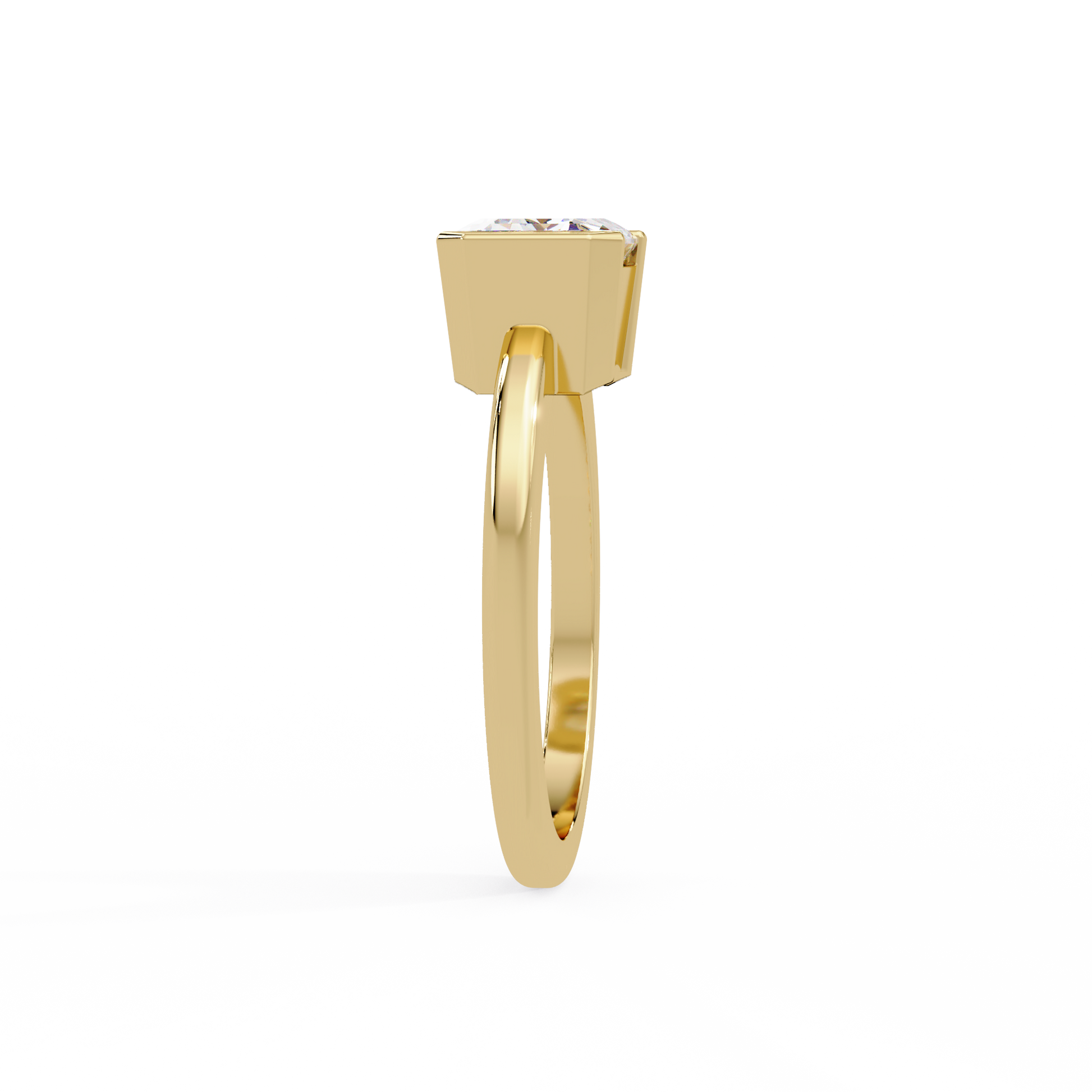Emerald Cut Lab grown Diamond Solitaire Engagement Ring