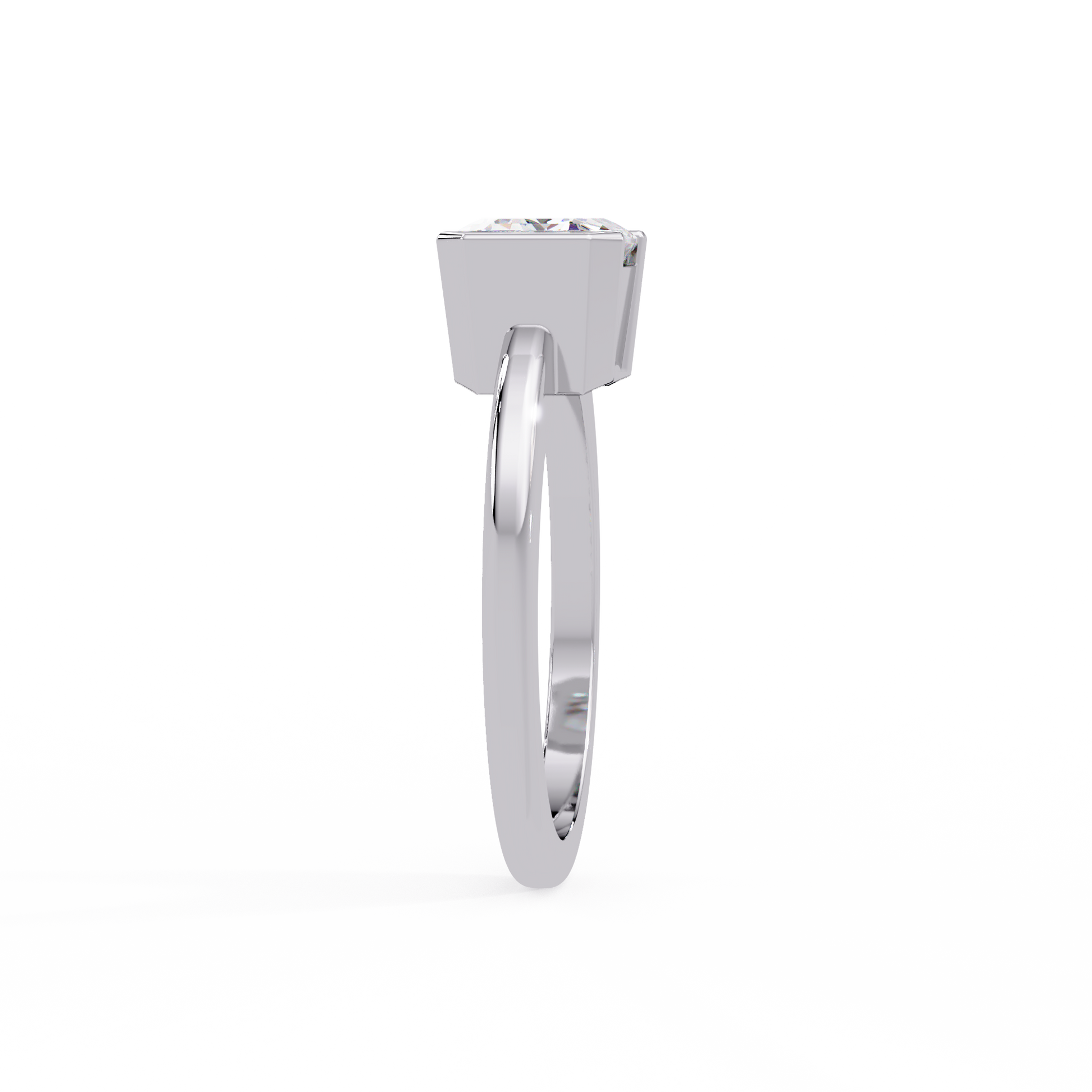 Emerald Cut Lab grown Diamond Solitaire Engagement Ring