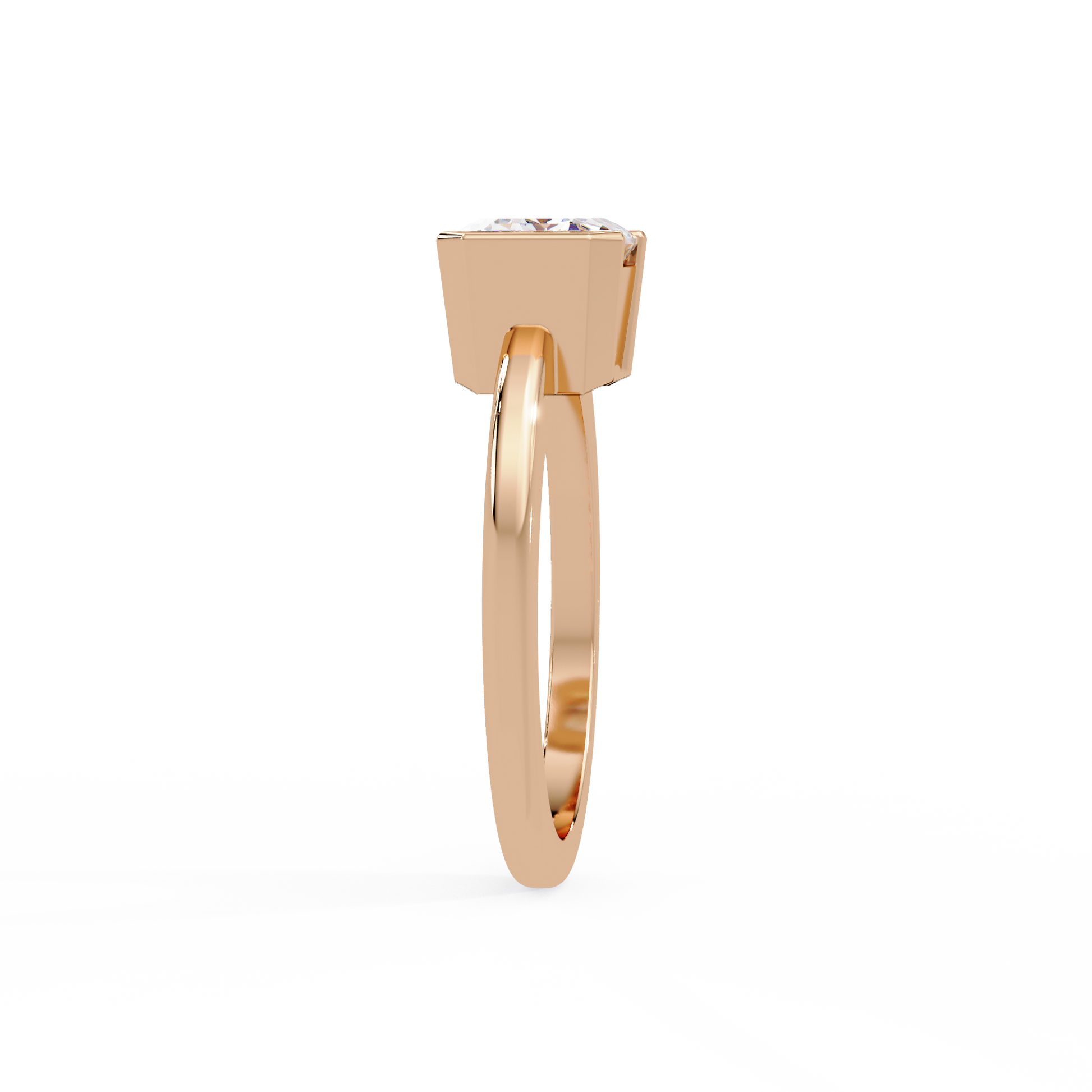 Emerald Cut Lab grown Diamond Solitaire Engagement Ring
