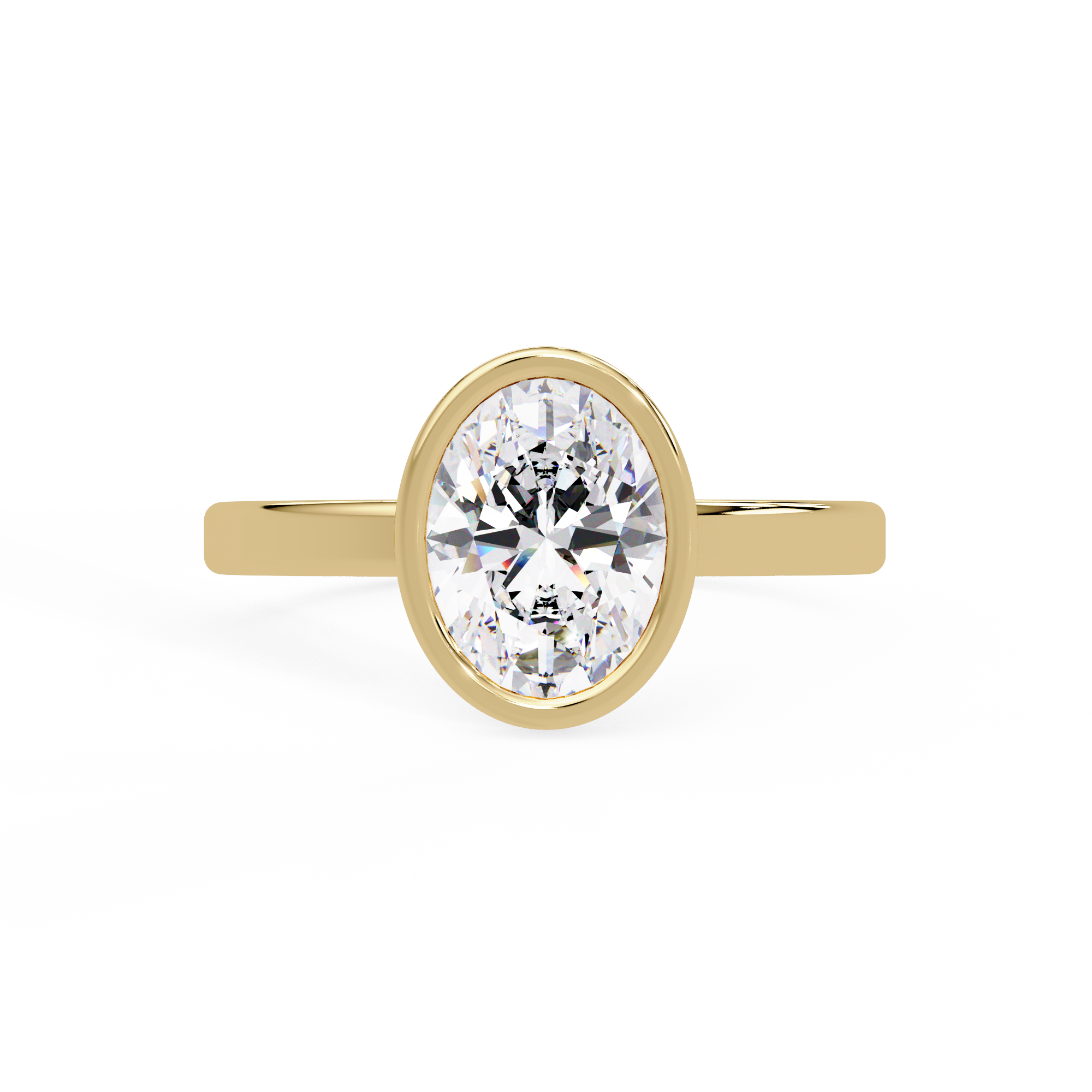 Oval Cut Lab Grown Diamond Bezel Ring