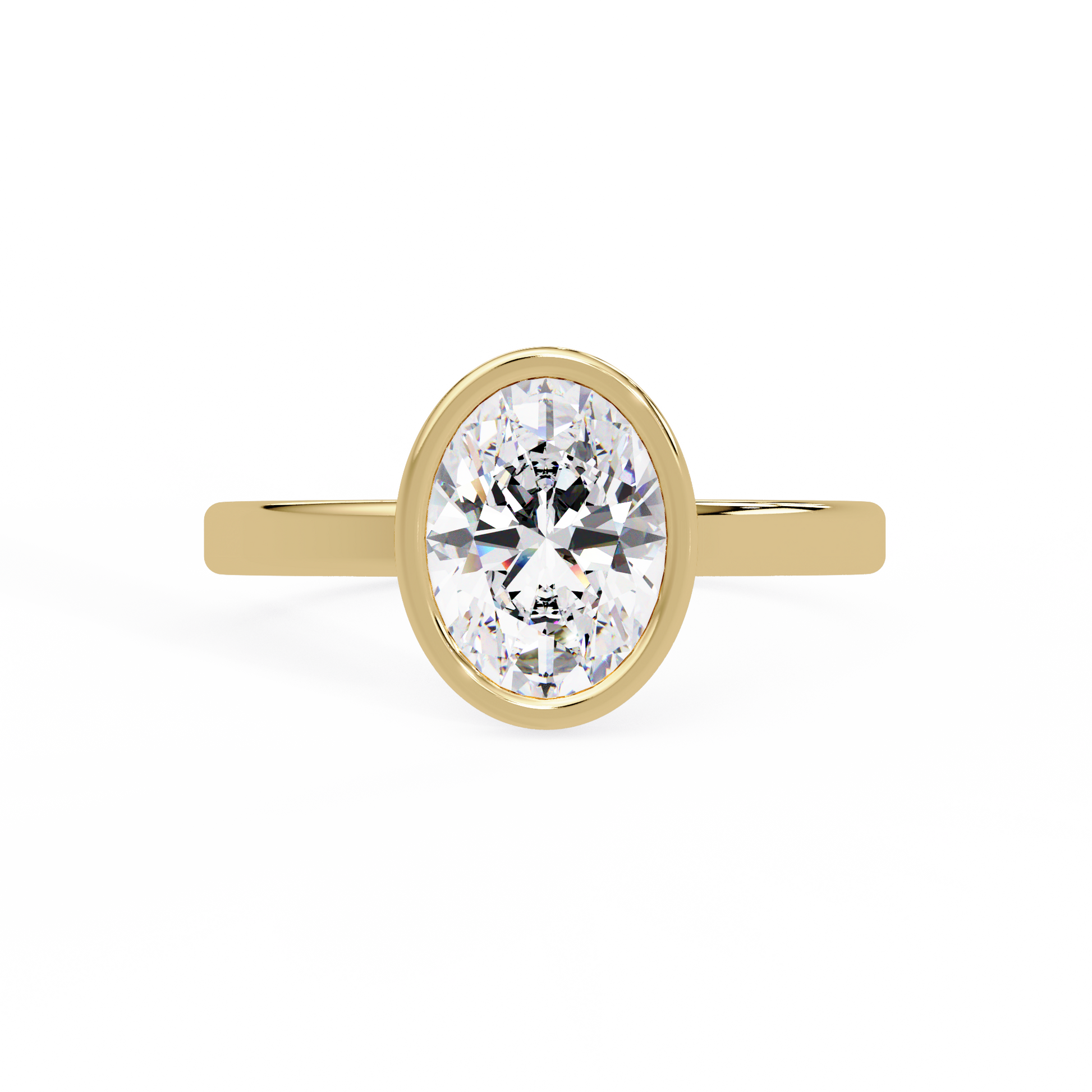 Oval Cut Lab Grown Diamond Bezel Ring