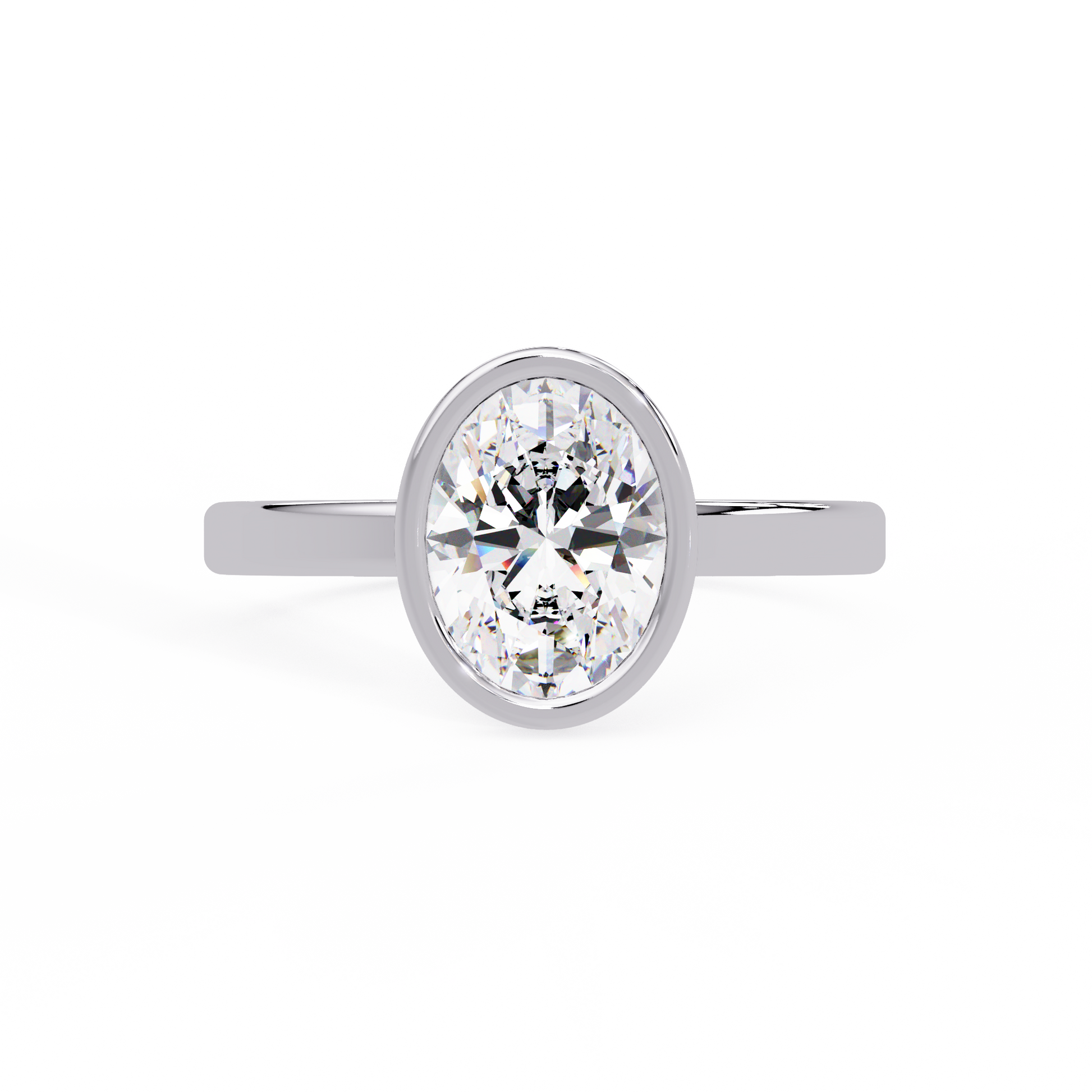 Oval Cut Lab Grown Diamond Bezel Ring