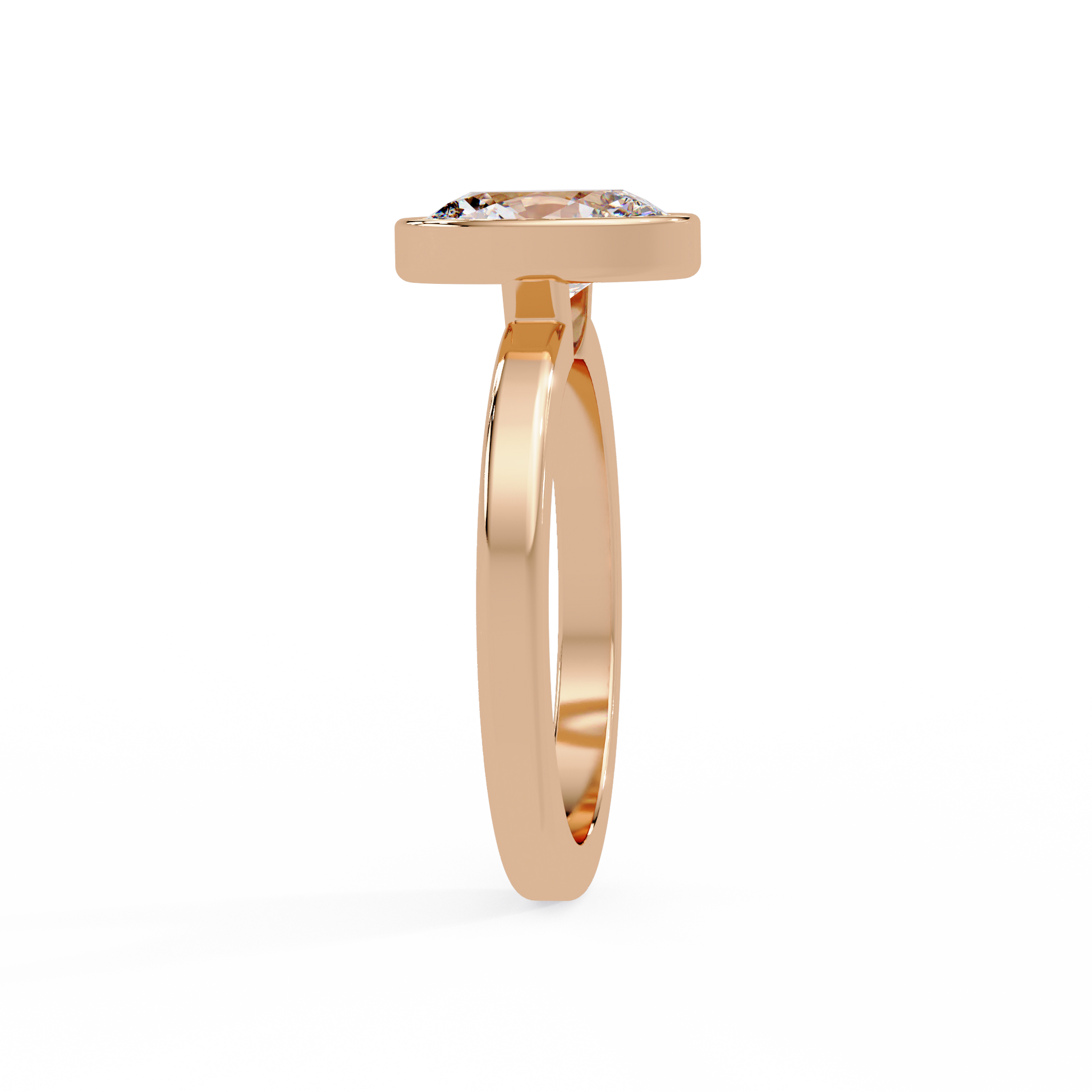 Oval Cut Lab Grown Diamond Bezel Ring