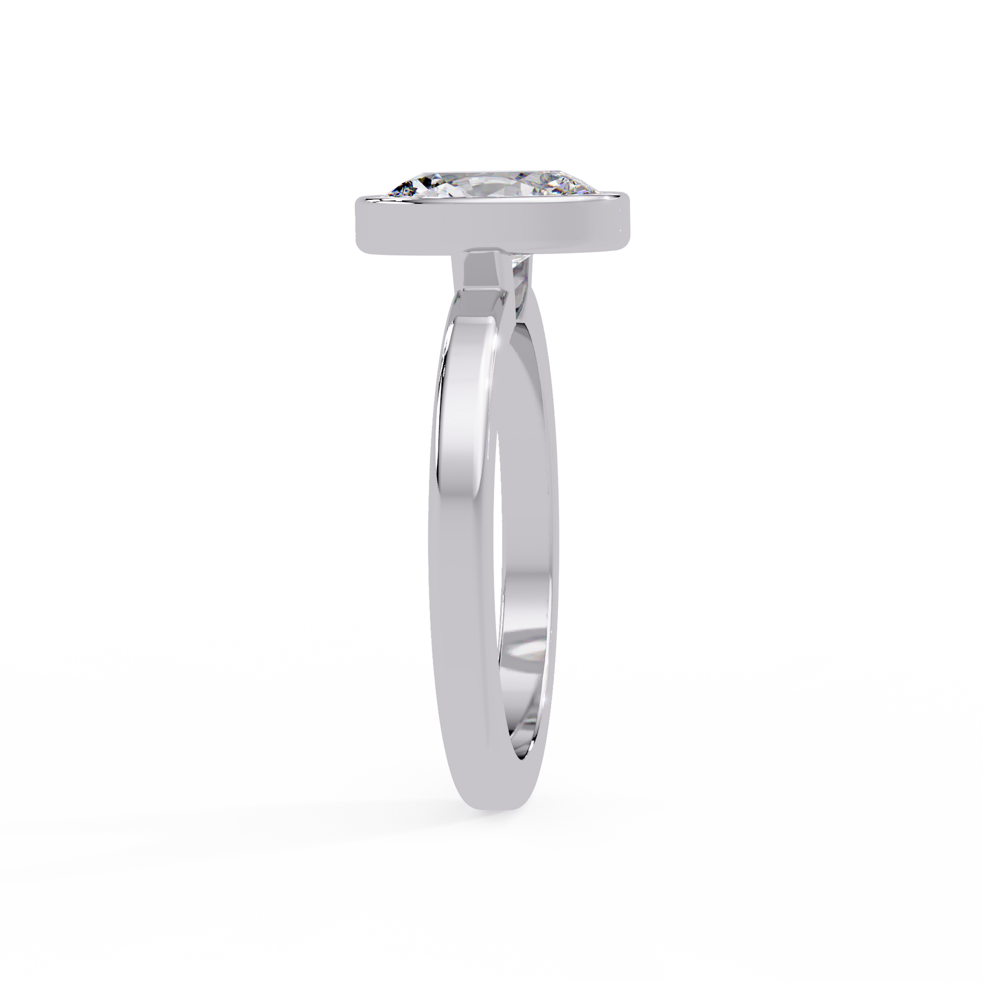 Oval Cut Lab Grown Diamond Bezel Ring
