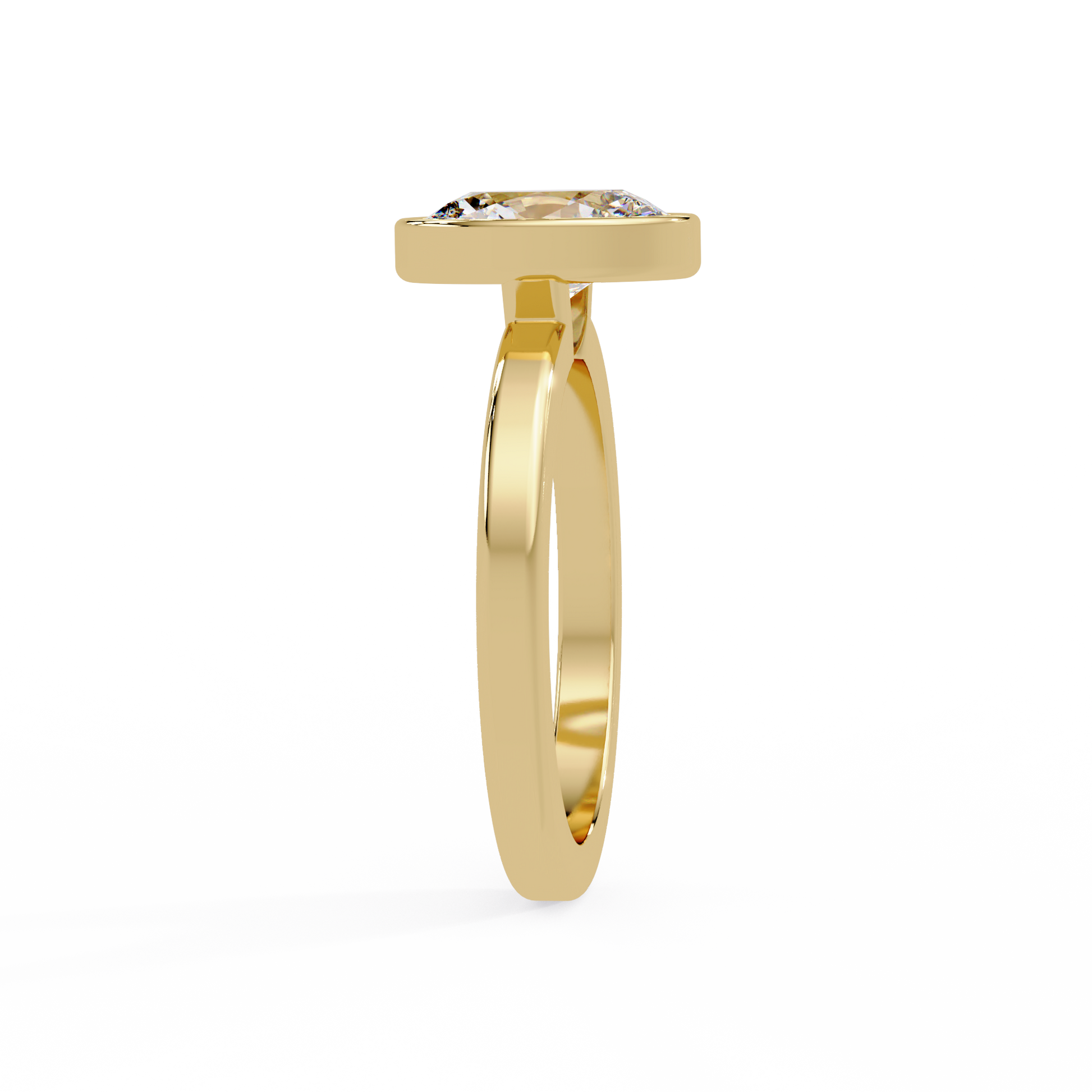 Oval Cut Lab Grown Diamond Bezel Ring