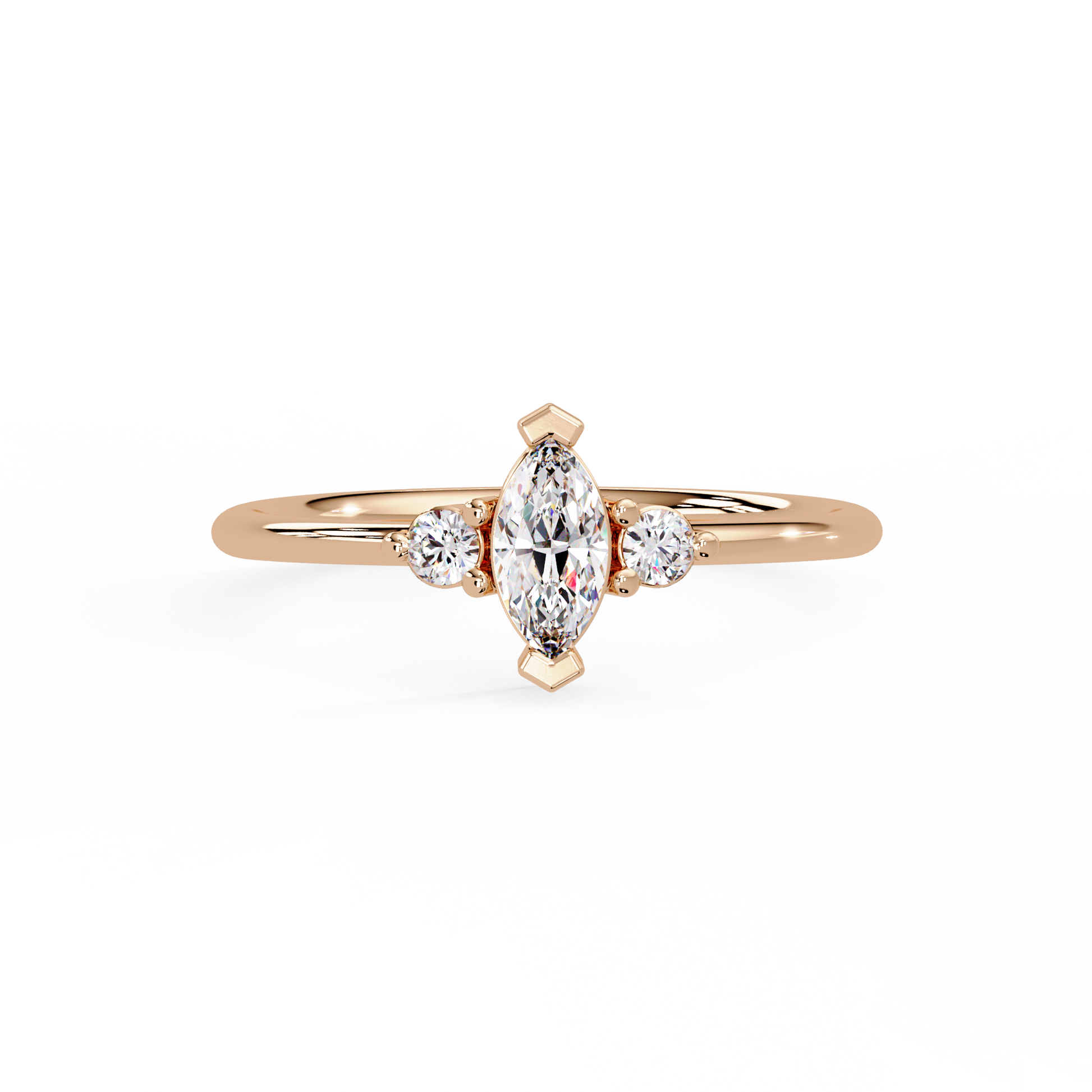 Marquise Cut Lab Grown Diamond Three Stone Ring
