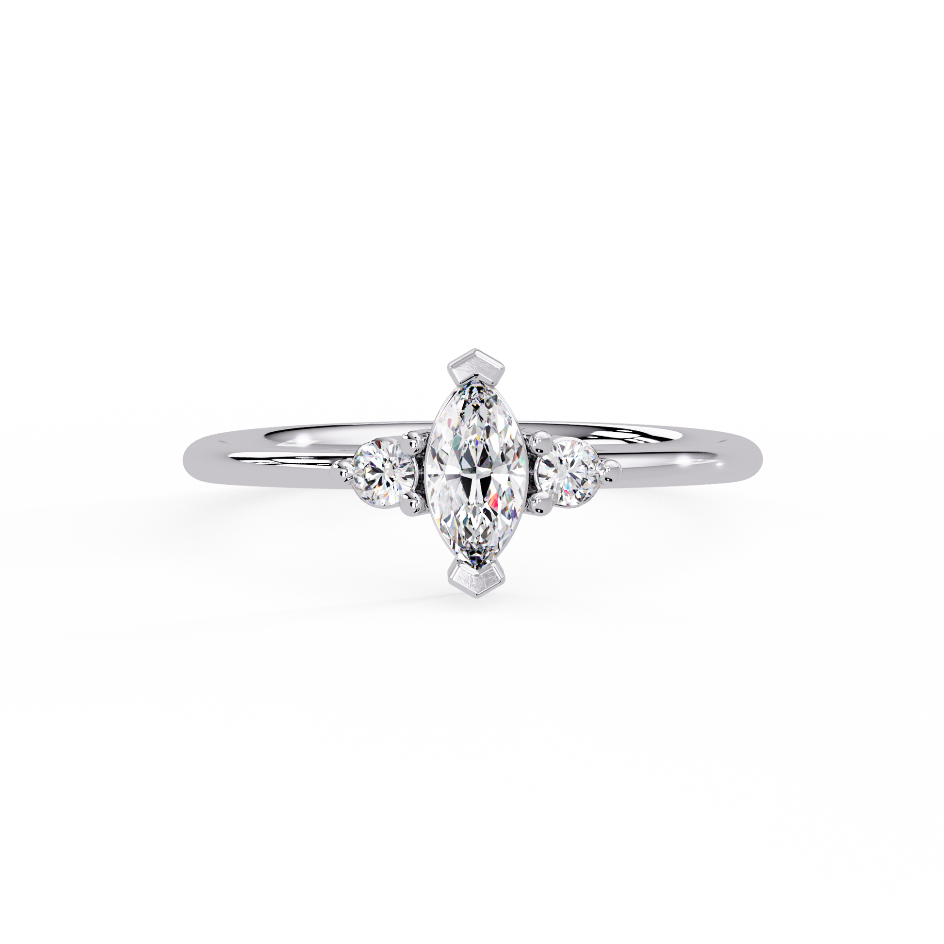 Marquise Cut Lab Grown Diamond Three Stone Ring