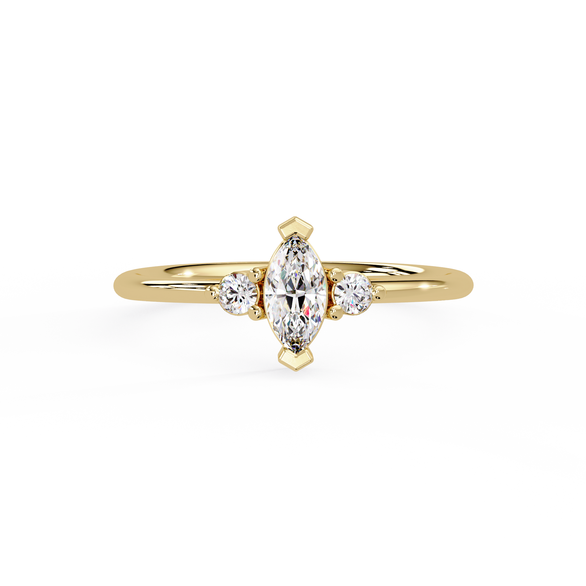 Marquise Cut Lab Grown Diamond Three Stone Ring