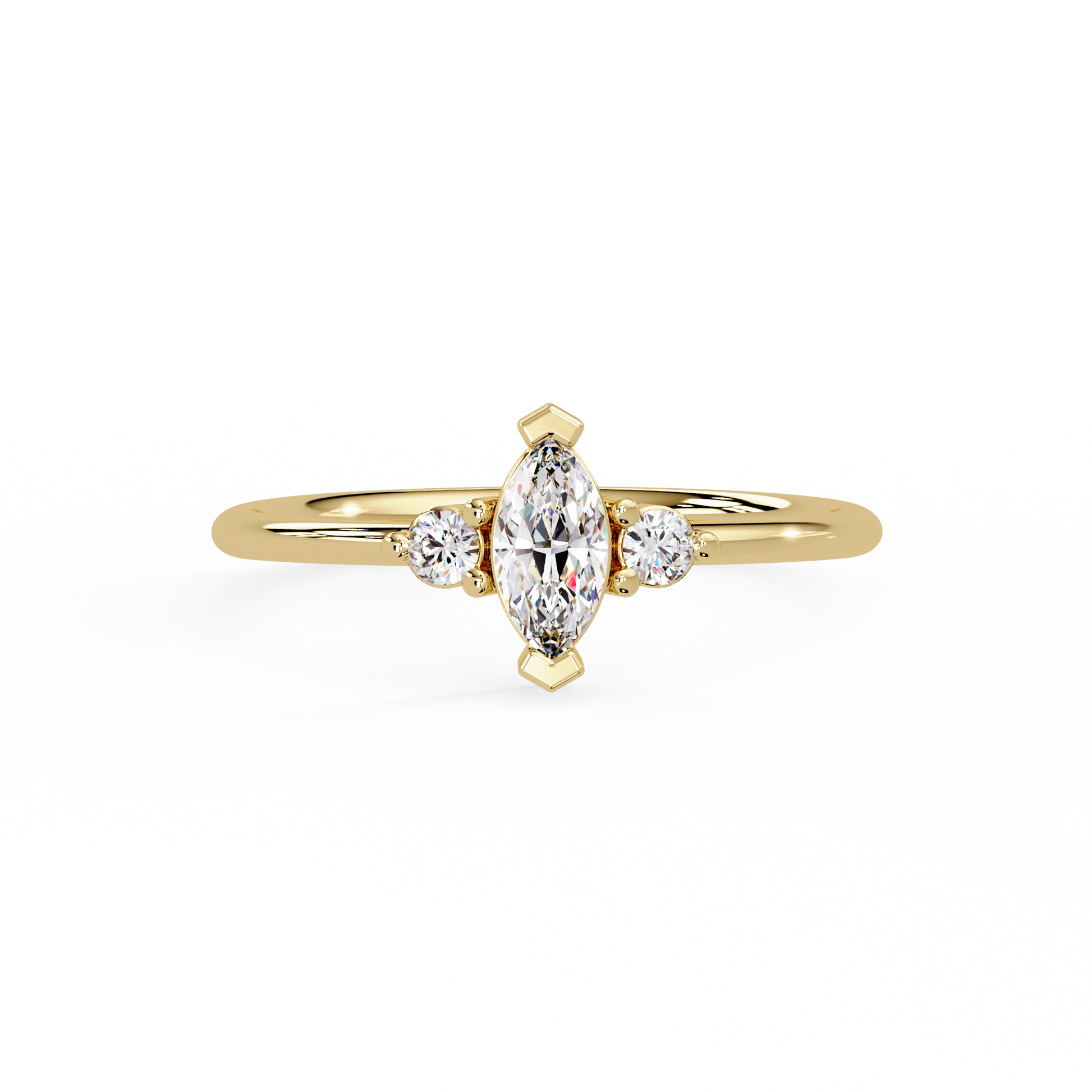 Marquise Cut Lab Grown Diamond Three Stone Ring